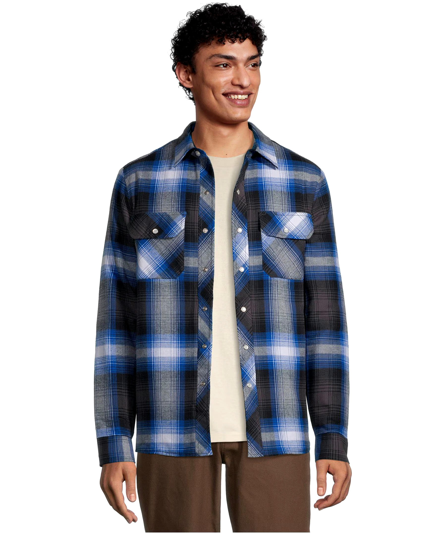 Aggressor Men's Snap-Front Plaid Quilted Flannel Work Shirt