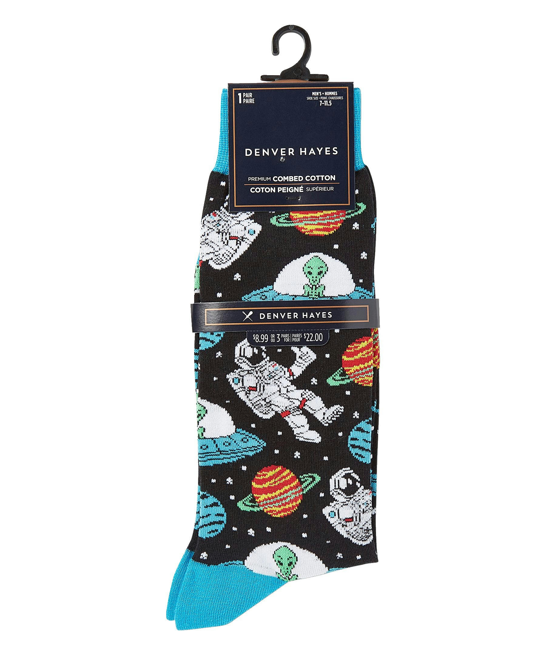 Denver Hayes Men's Novelty Pattern Crew Socks