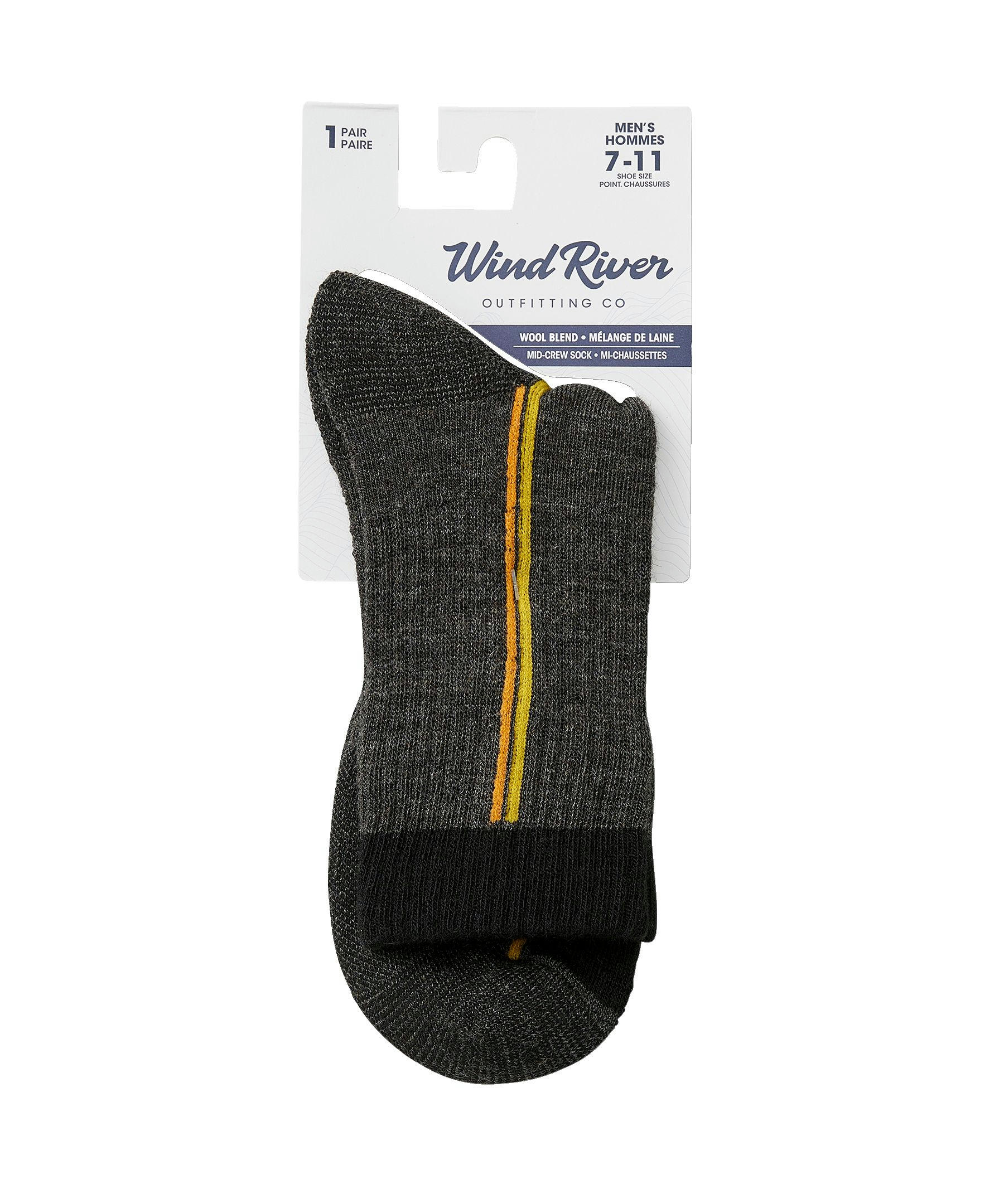 Windriver Men's Lightweight Wool Hiking Crew Medium Socks