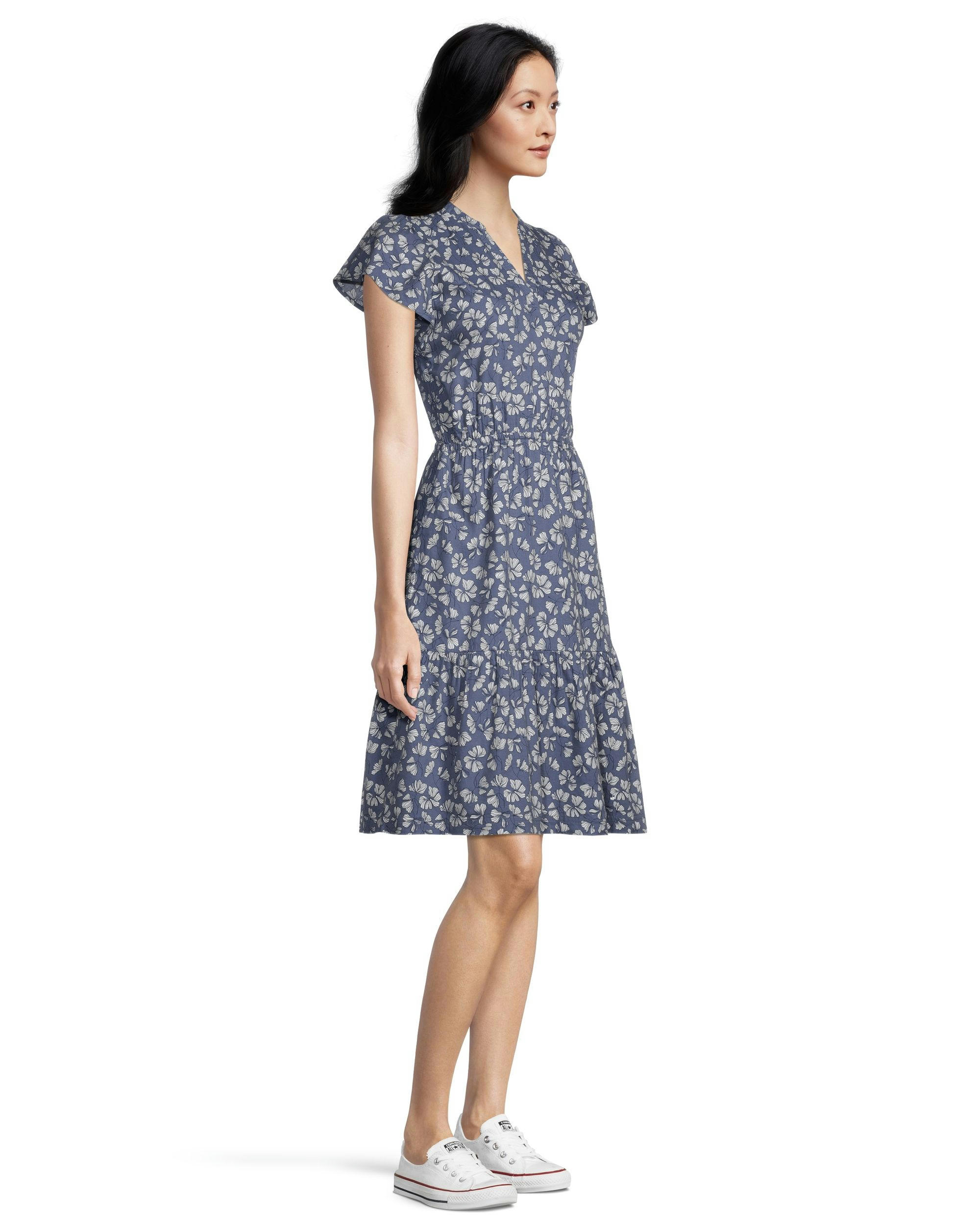 Women's Flutter Sleeve Ruffle Dress