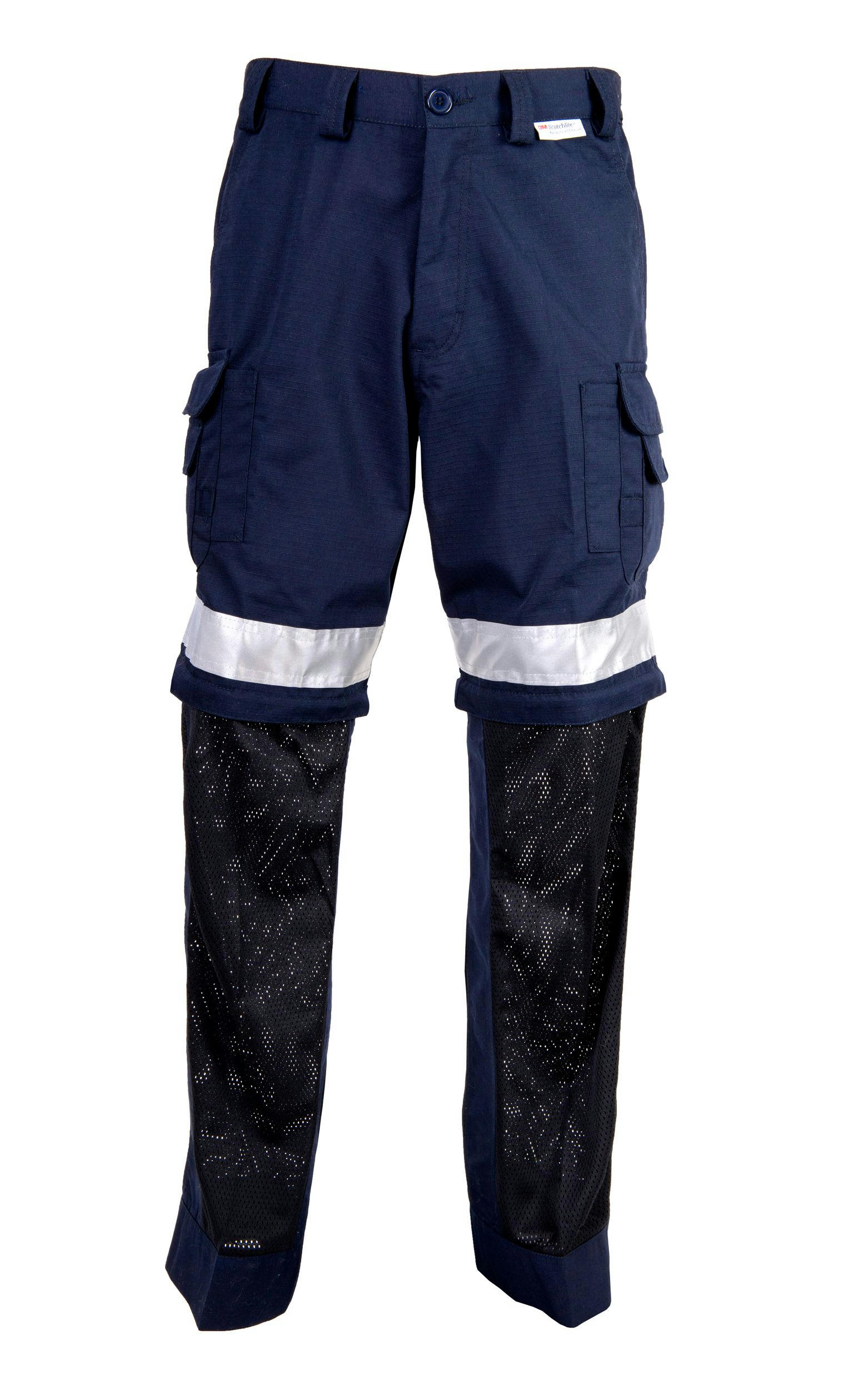 Coolworks Men's Ventilated Poly Cotton Work Pants with Reflective Tape - Navy