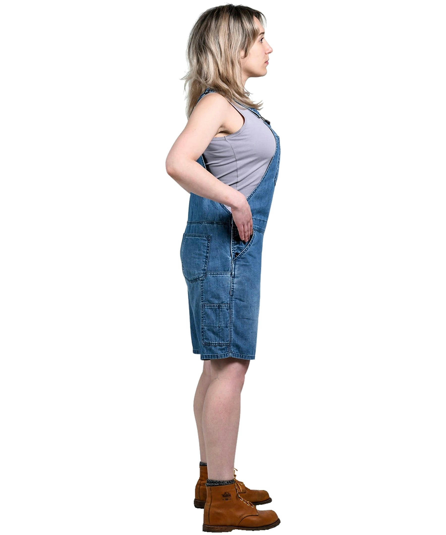 Women's Hemp Utility Short Work Overalls