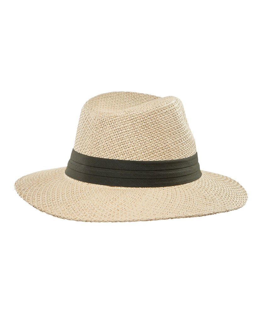 Denver Hayes Women's Panama Straw Hat With Ribbon Trim