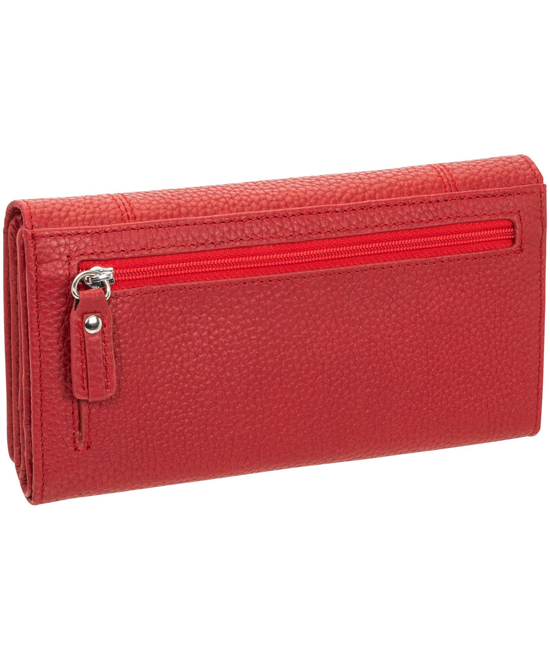 Mancini Leather Goods Women's Pebelled RFID Secure Trifold Wing Wallet