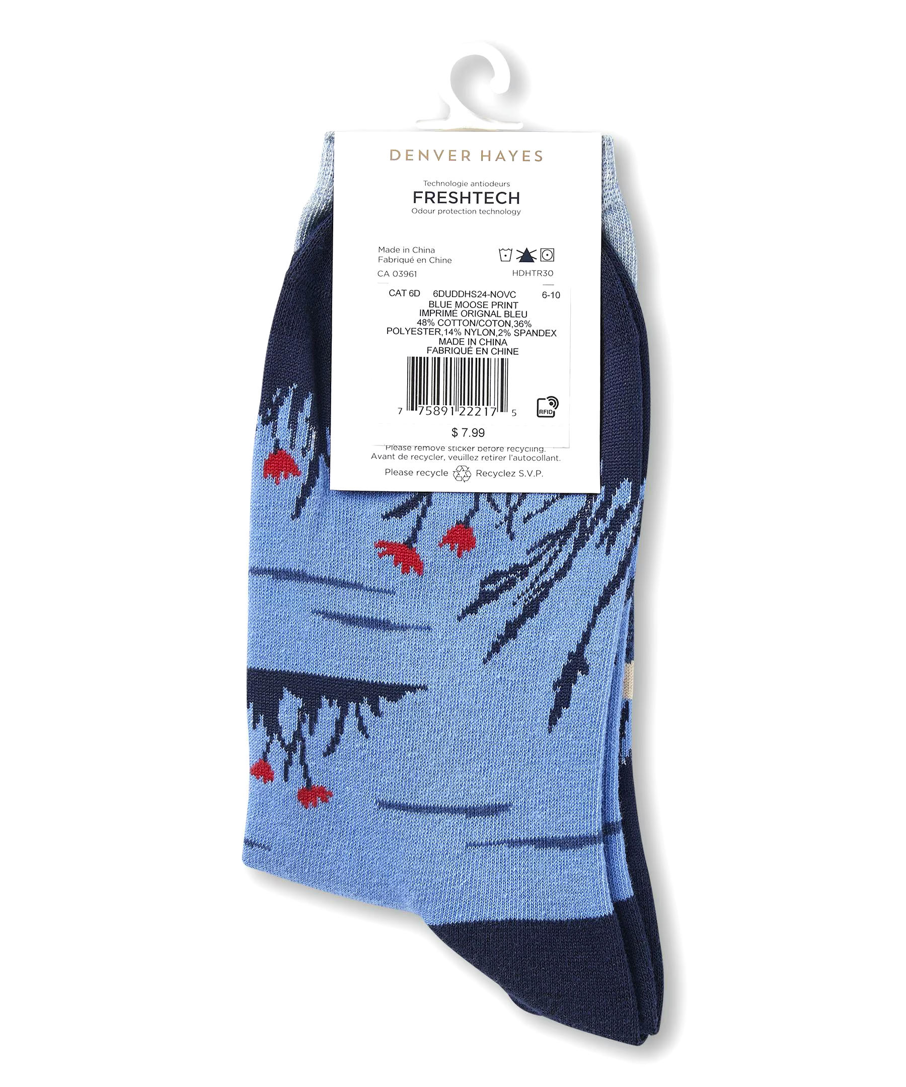 Denver Hayes Women's Patterned Crew Socks