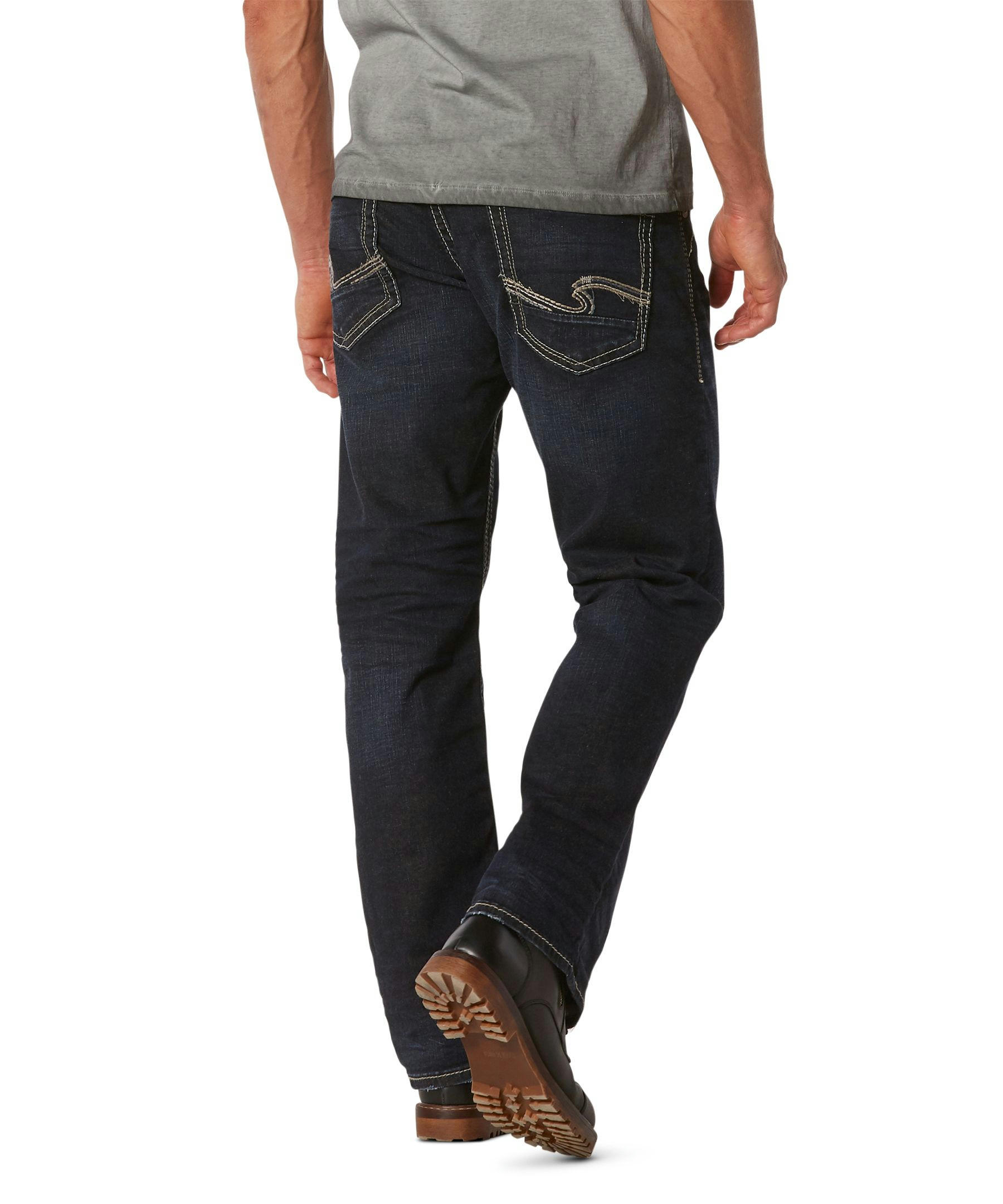 Silver Men's Gordie Loose Fit Straight Leg Jeans - Dark Wash