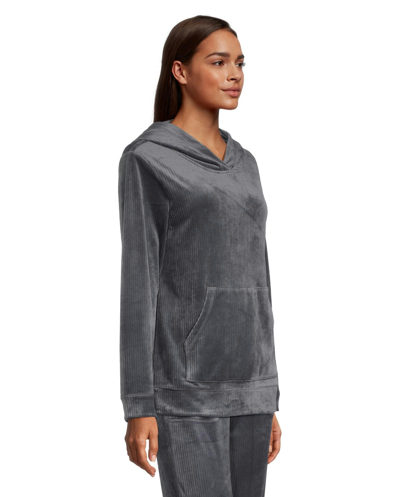 Denver Hayes Women's Plush Velour Hooded Lounge Pullover