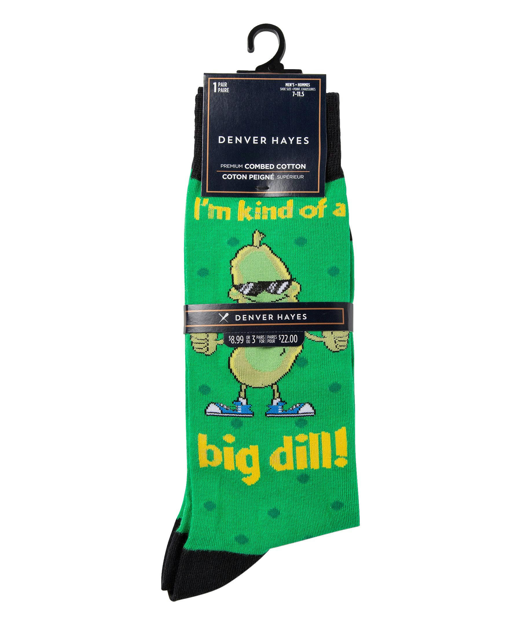 Denver Hayes Men's Novelty Food Pattern Crew Socks