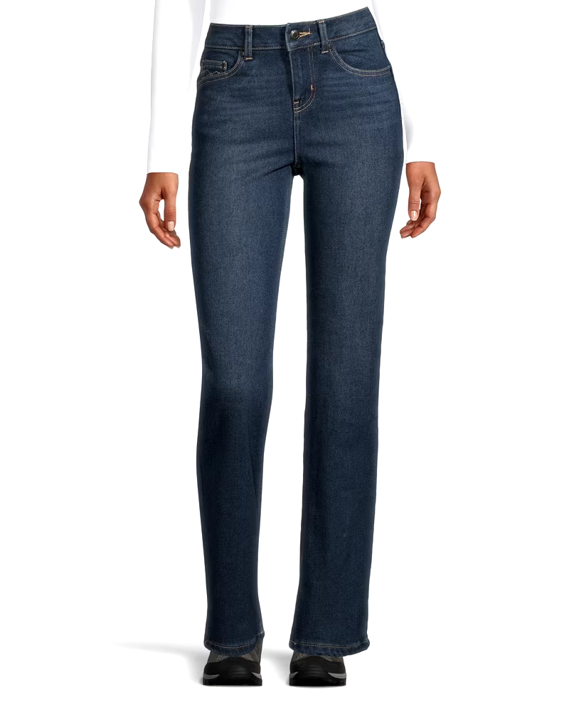 WindRiver Women's T-Max Lined High Rise Straight Leg Jeans - Dark Indigo
