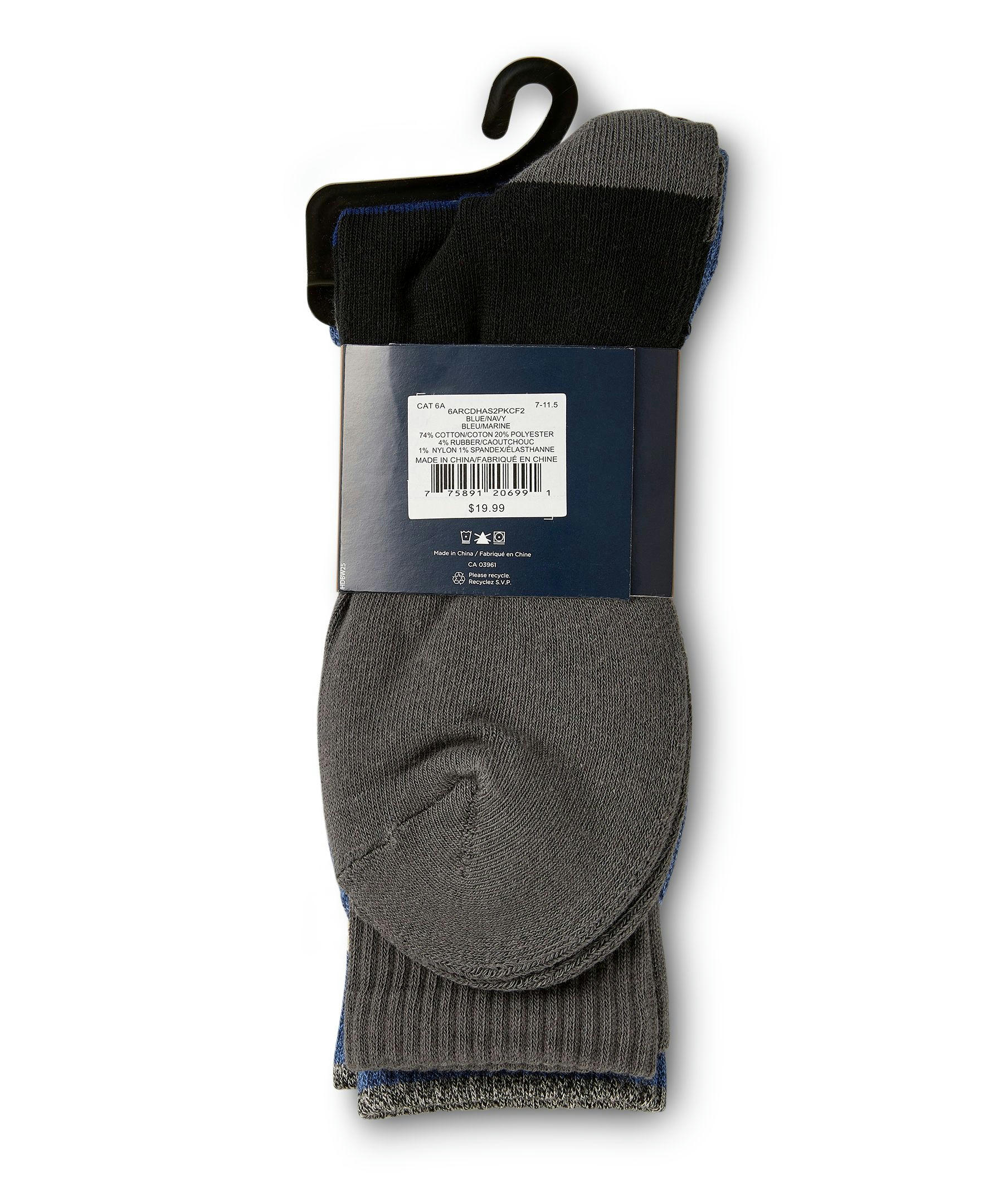 Denver Hayes Men's 2 Pack Casual Crew Socks