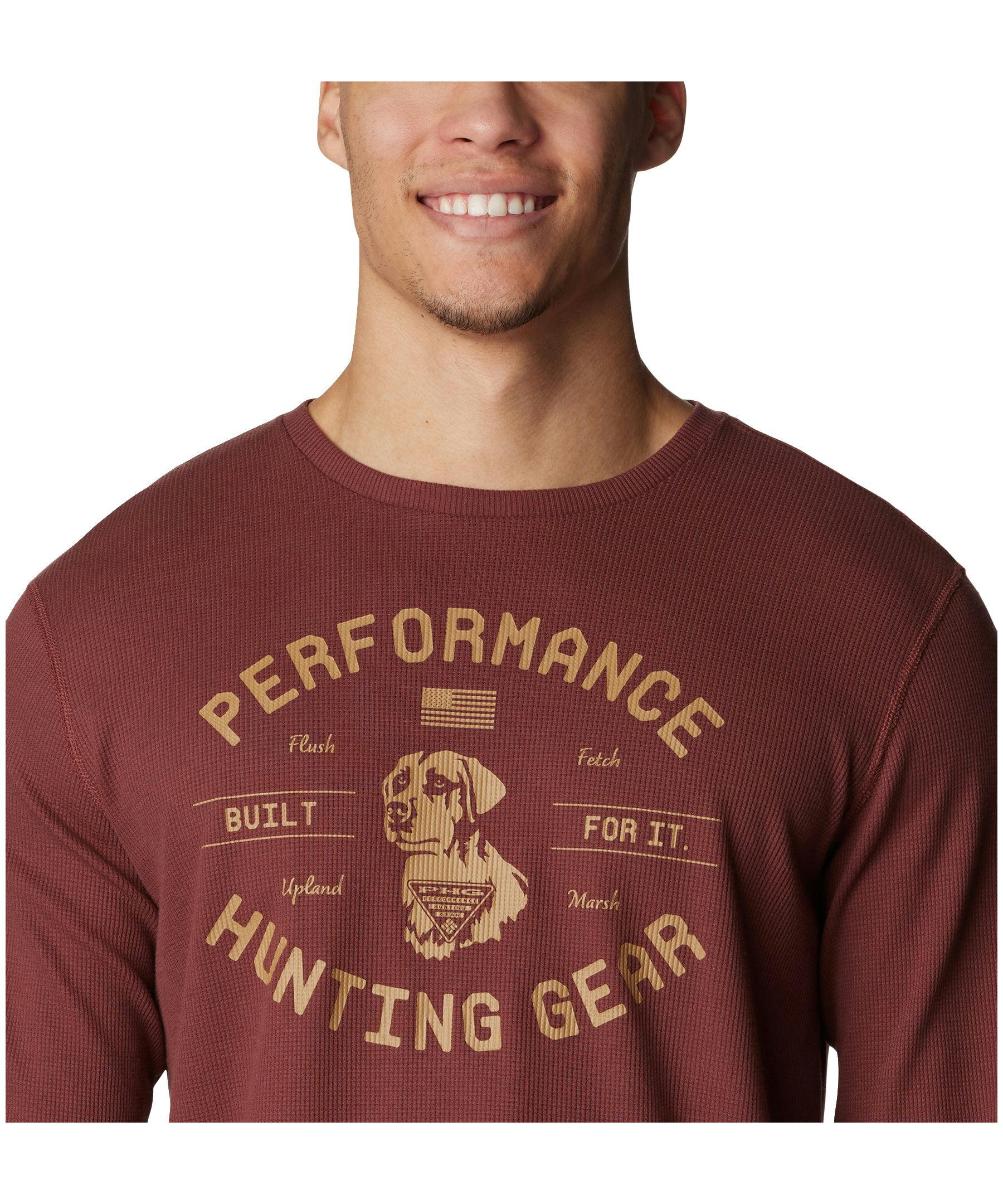 Columbia Men's Built For It Performance Hunting Gear Long Sleeve Waffle T Shirt
