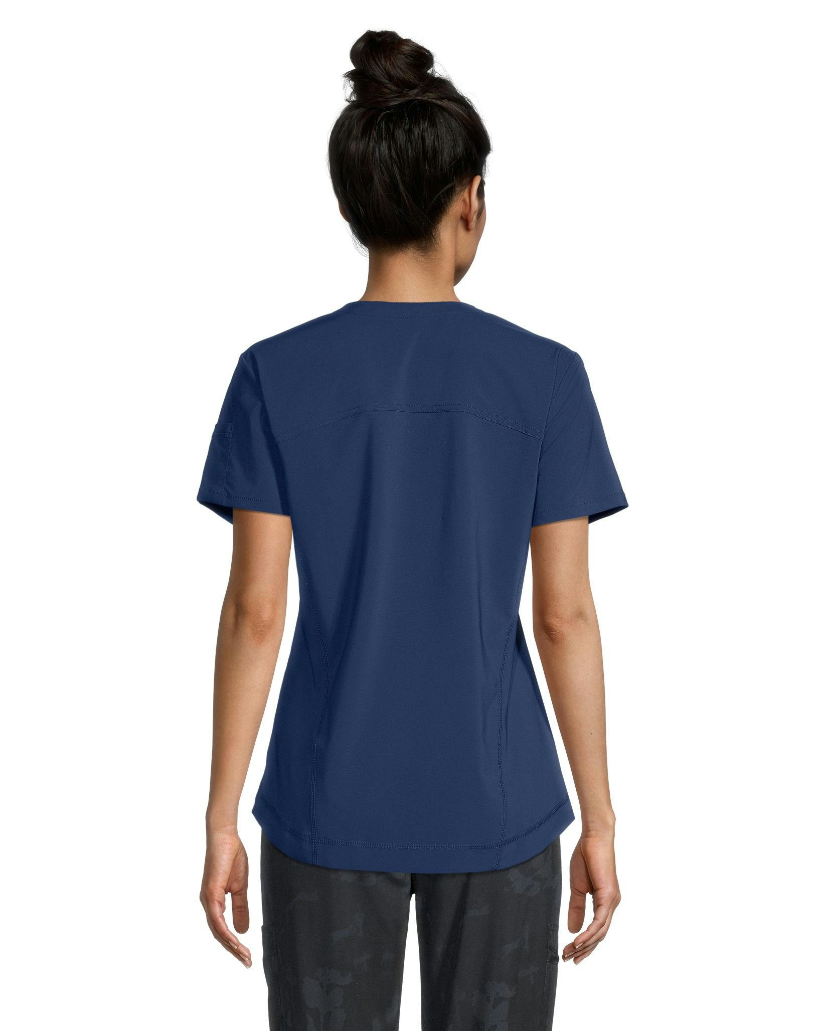 Scrubletics Women's V-Neck Curved Hem Scrub Top