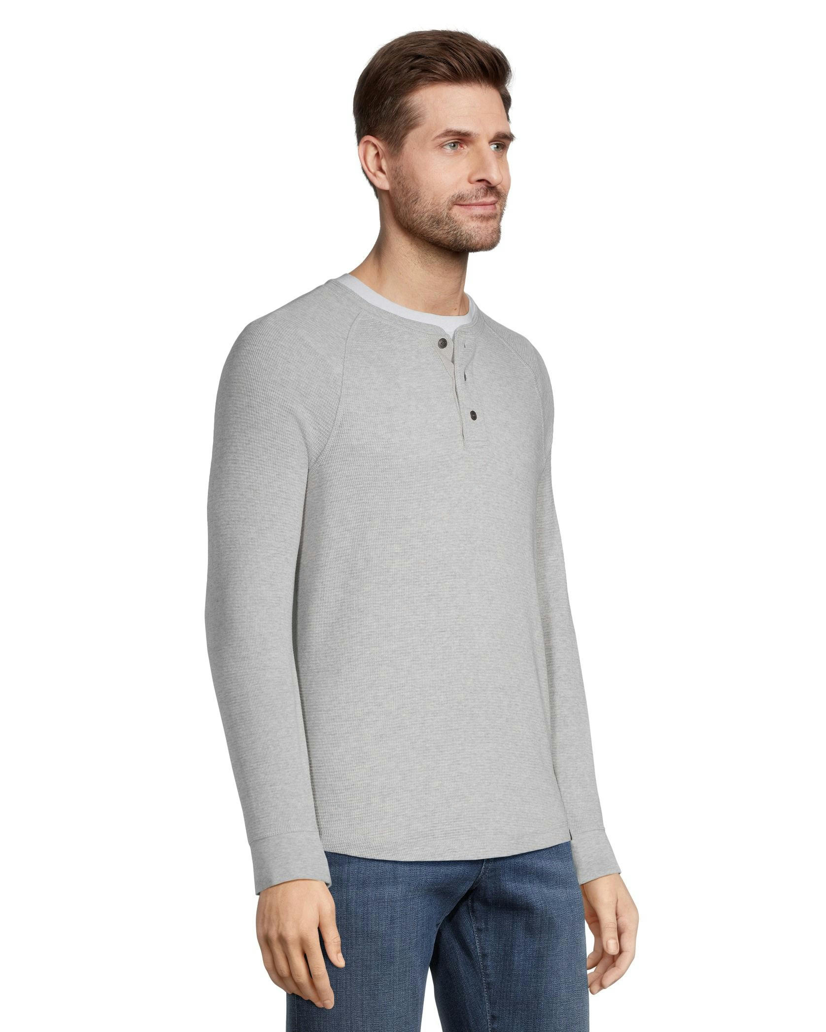 Denver Hayes Men's Long Sleeve Waffle Raglan Henley