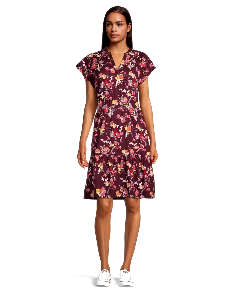 Women's Flutter Sleeve Ruffle Dress