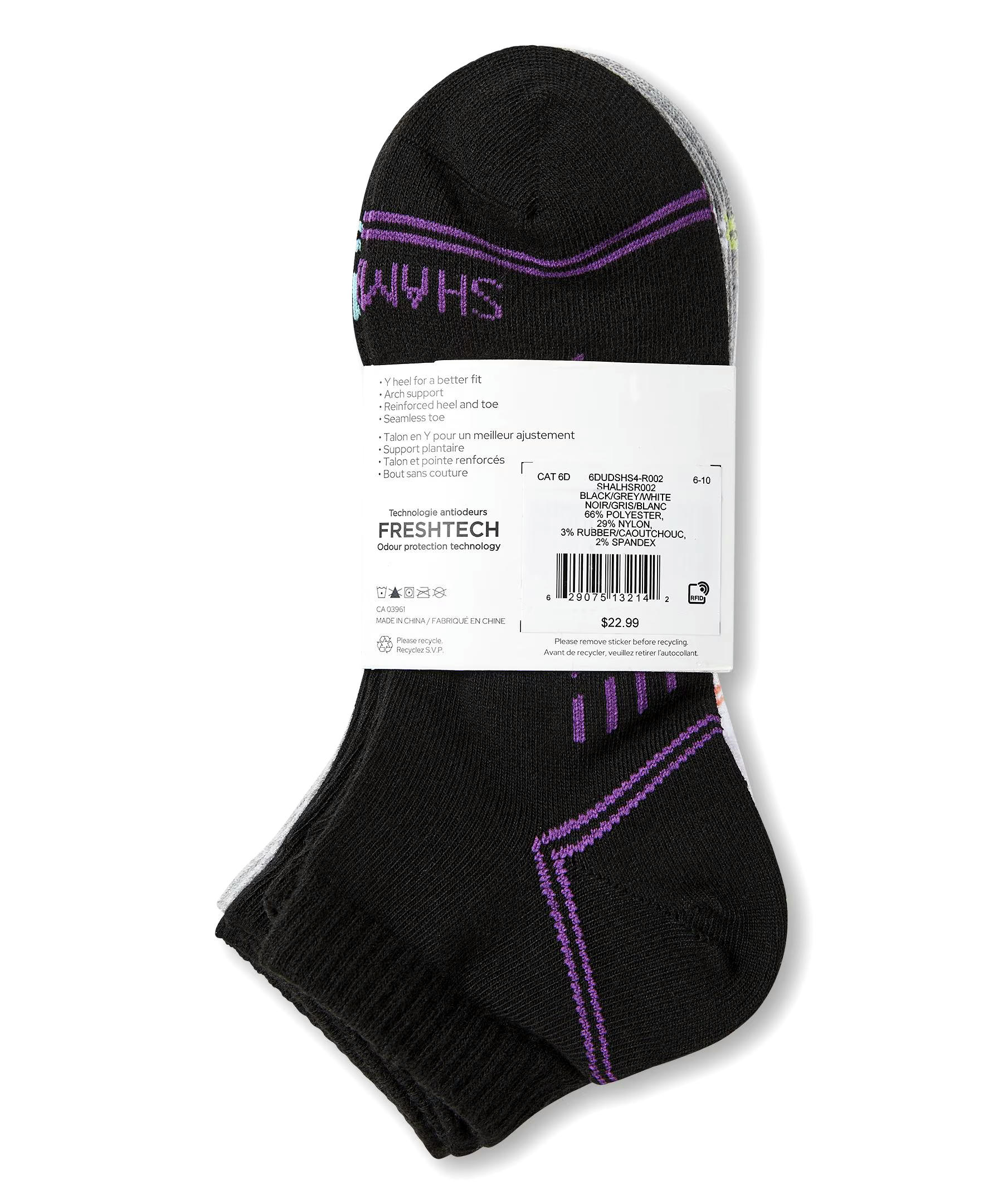 Shambhala Women's Dri-Wear FRESHTECH® Low Cut Athleisure Socks, 6 Pack