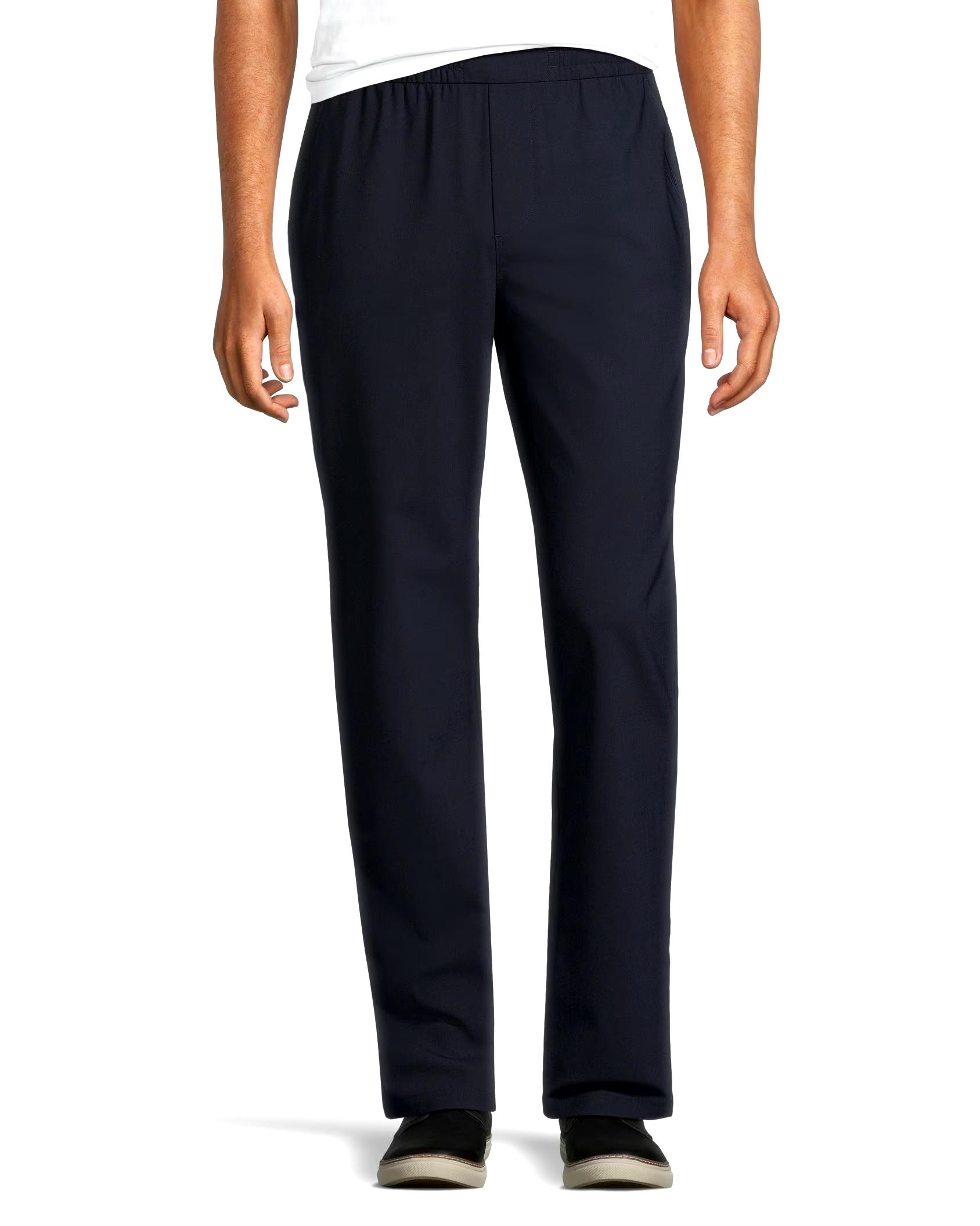 Denver Hayes Men's Athletic Fit Stretch Waist Wool Pull-On Hybrid Pants