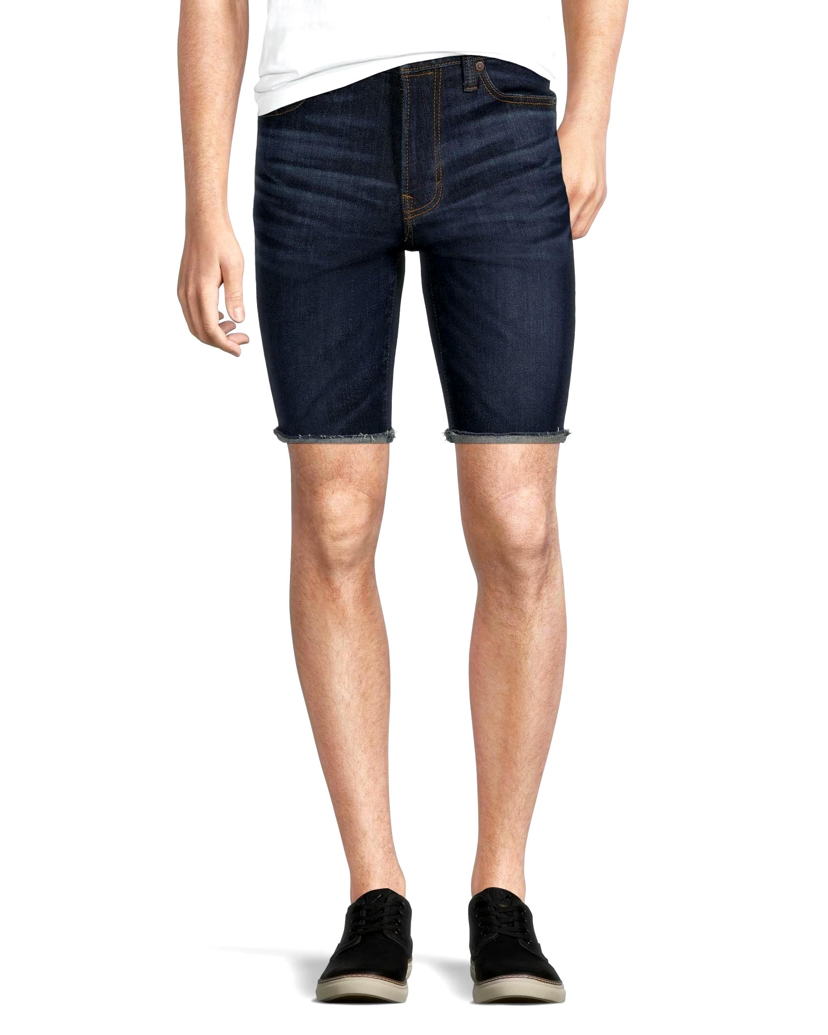 Men's Mid Rise Stretch Denim Shorts - Dark Wash