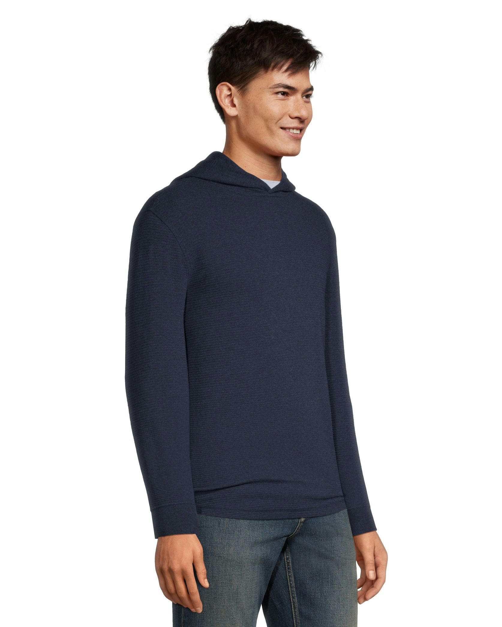 Denver Hayes Men's Long Sleeve Modern Fit Ottoman Hooded Pullover