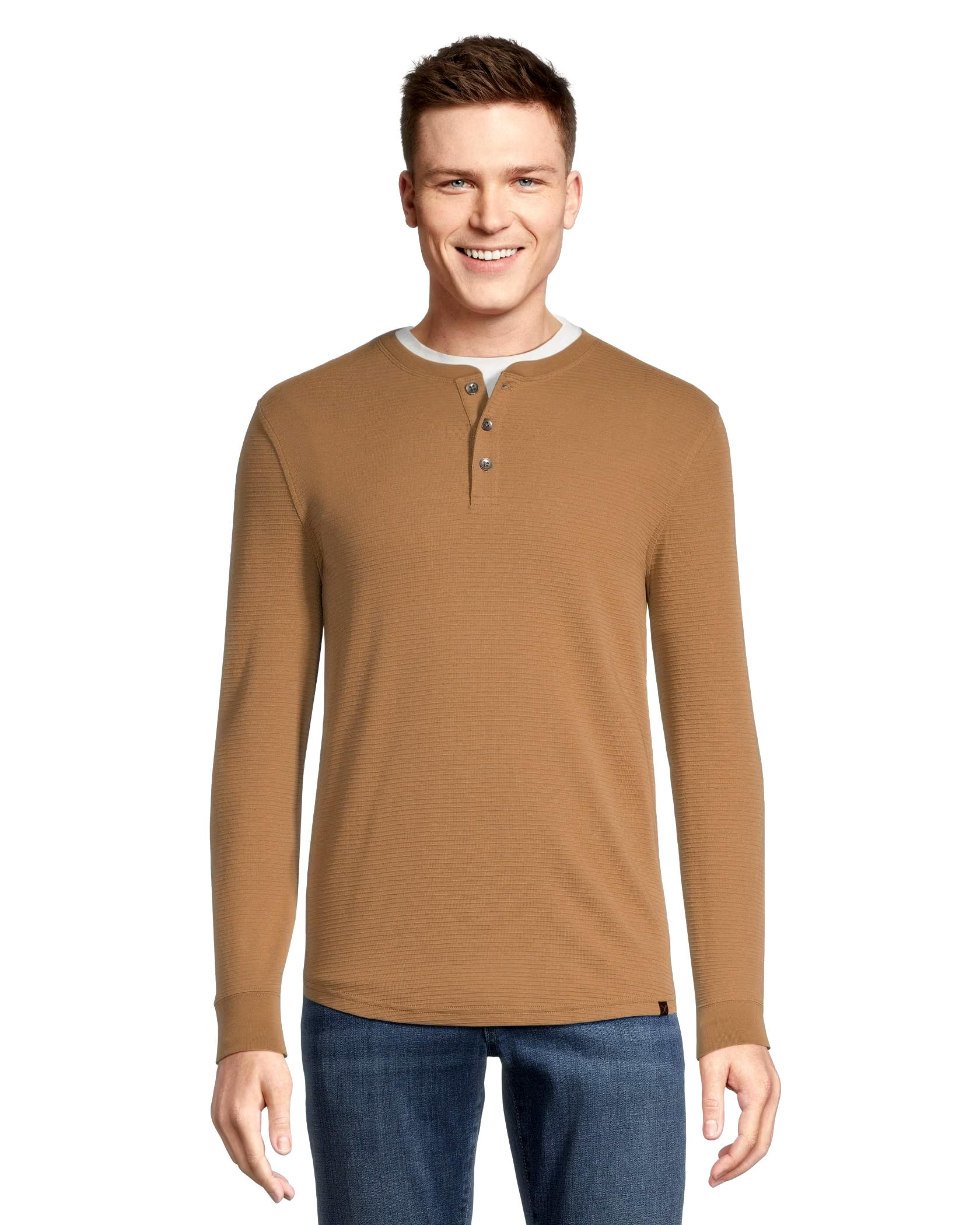 Denver Hayes Men's Long Sleeve Modern Fit Ottoman Henley Shirt