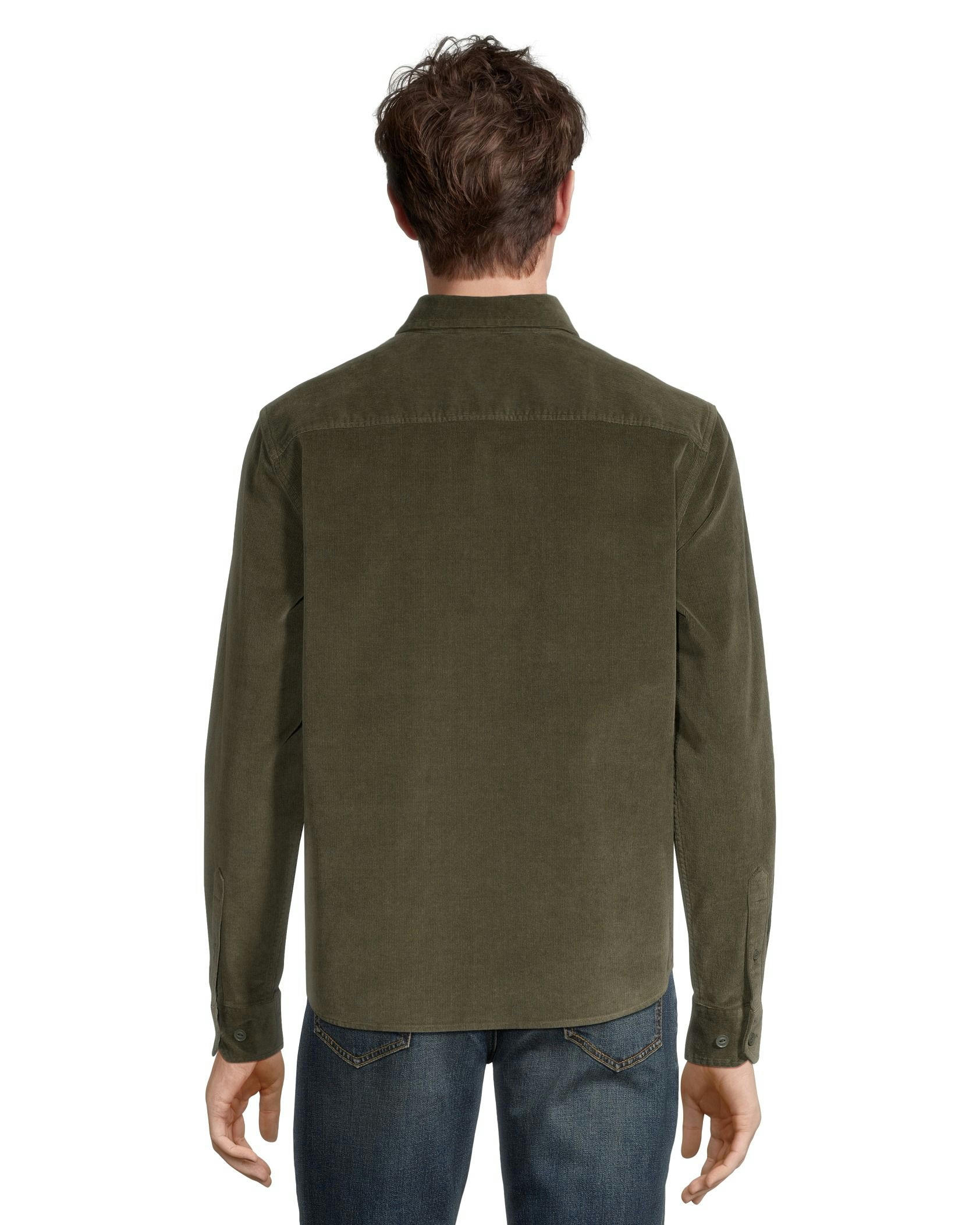 Denver Hayes Men's Stretch Corduroy Button Down Modern Fit Shirt