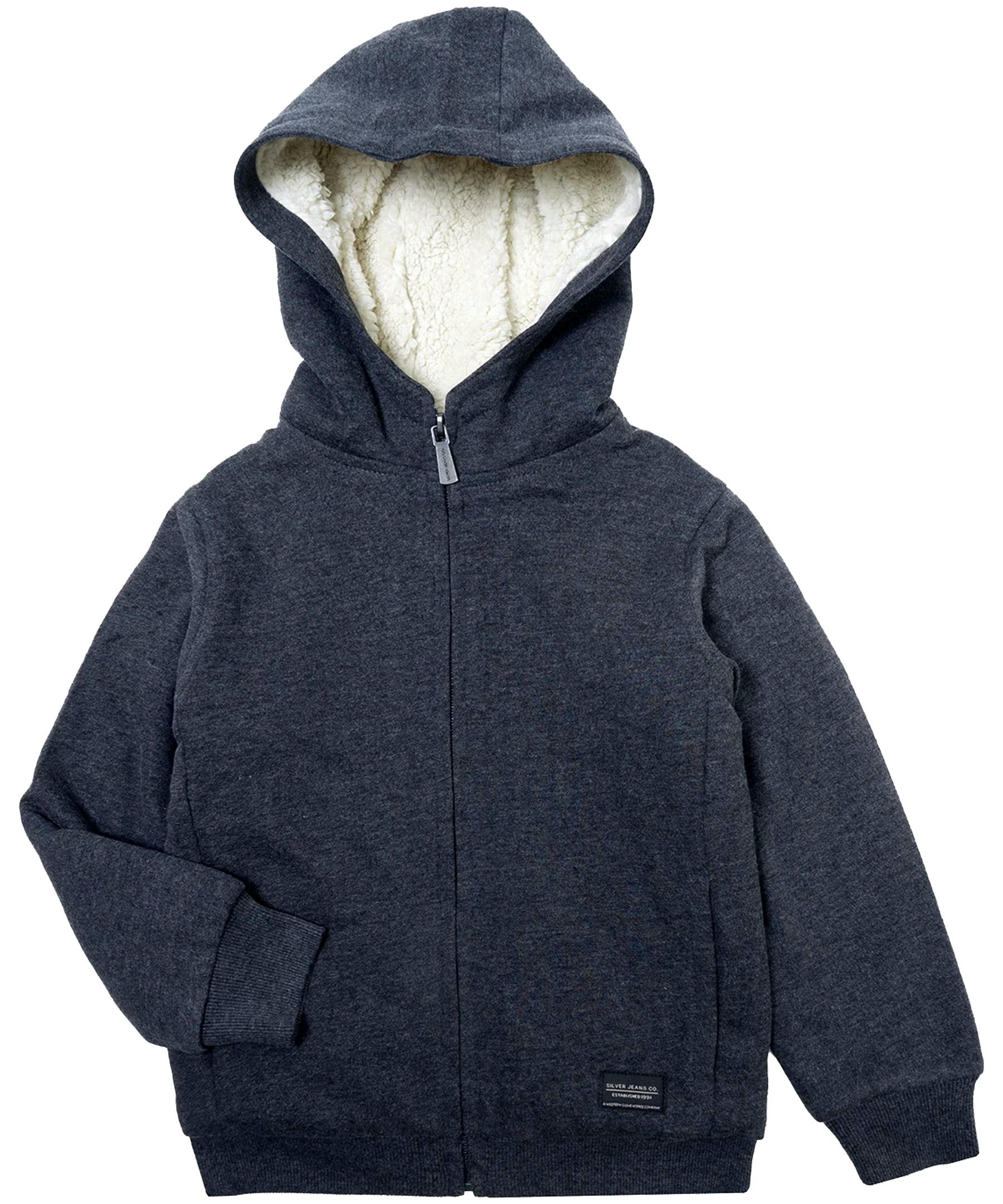 Silver Kids' Unisex Teddy Fur Lined Hoodie
