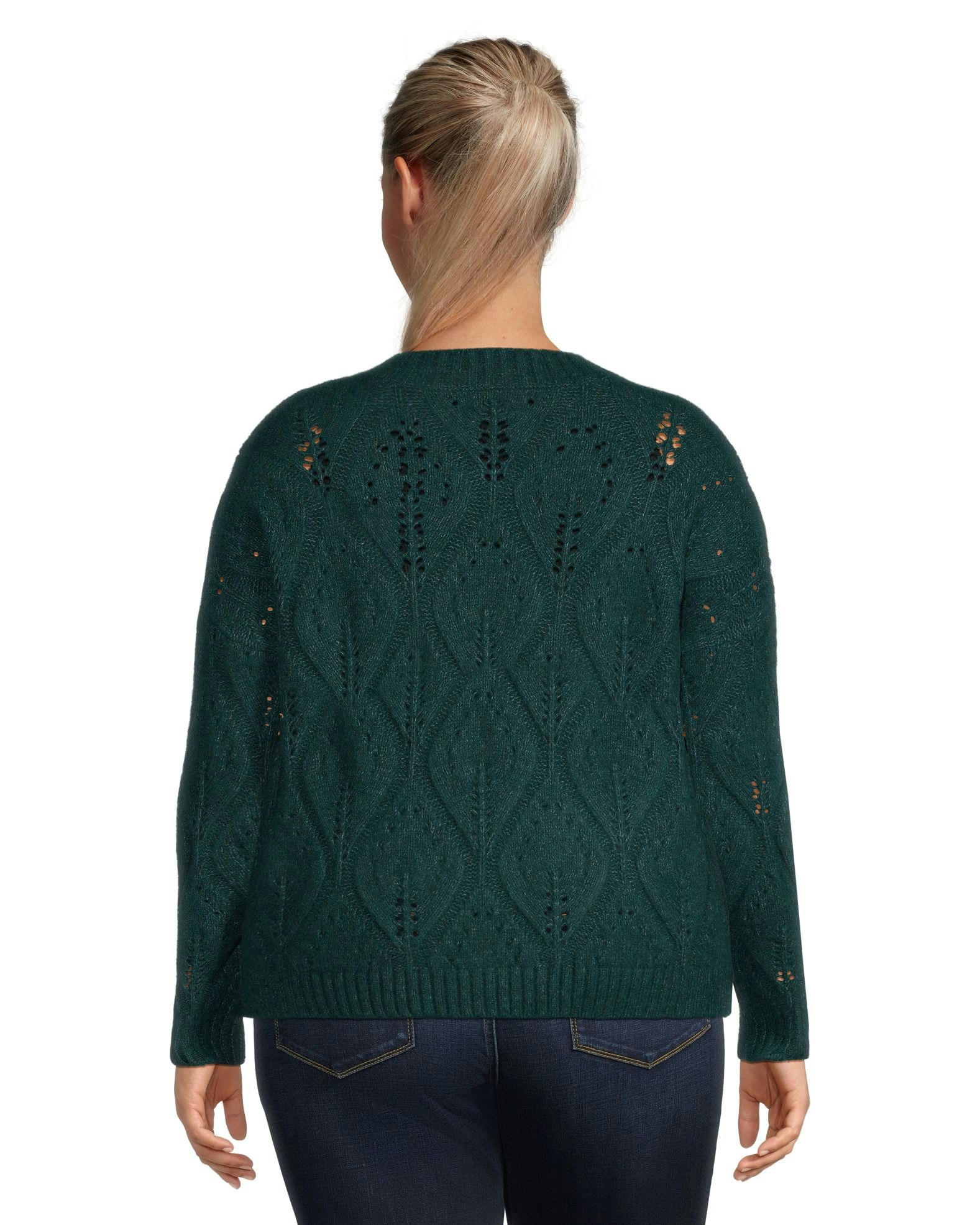 Denver Hayes Women's Luxe Relaxed Fit Pointelle Pullover