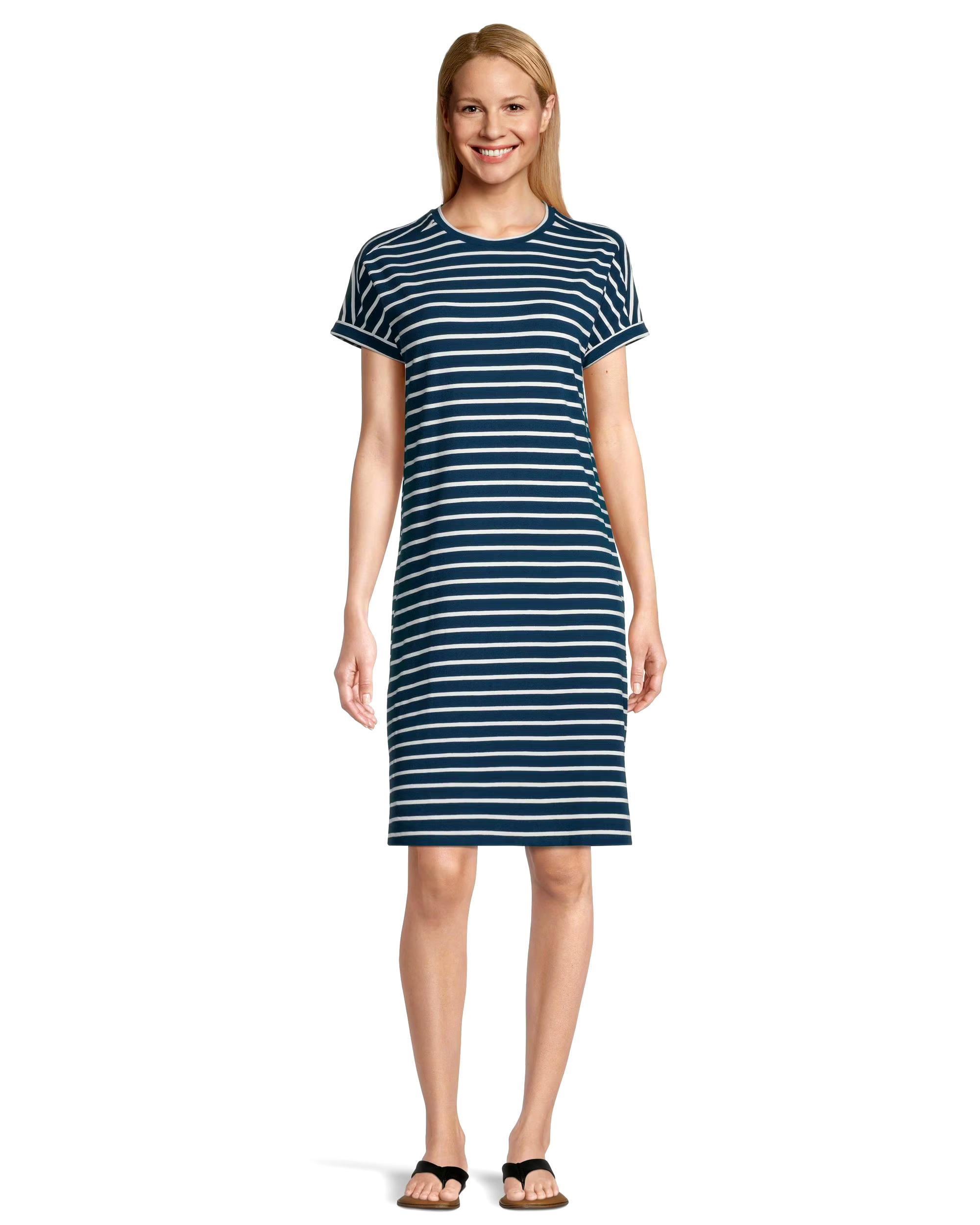 Denver Hayes Women's Semi-Fitted Crewneck T Shirt Dress