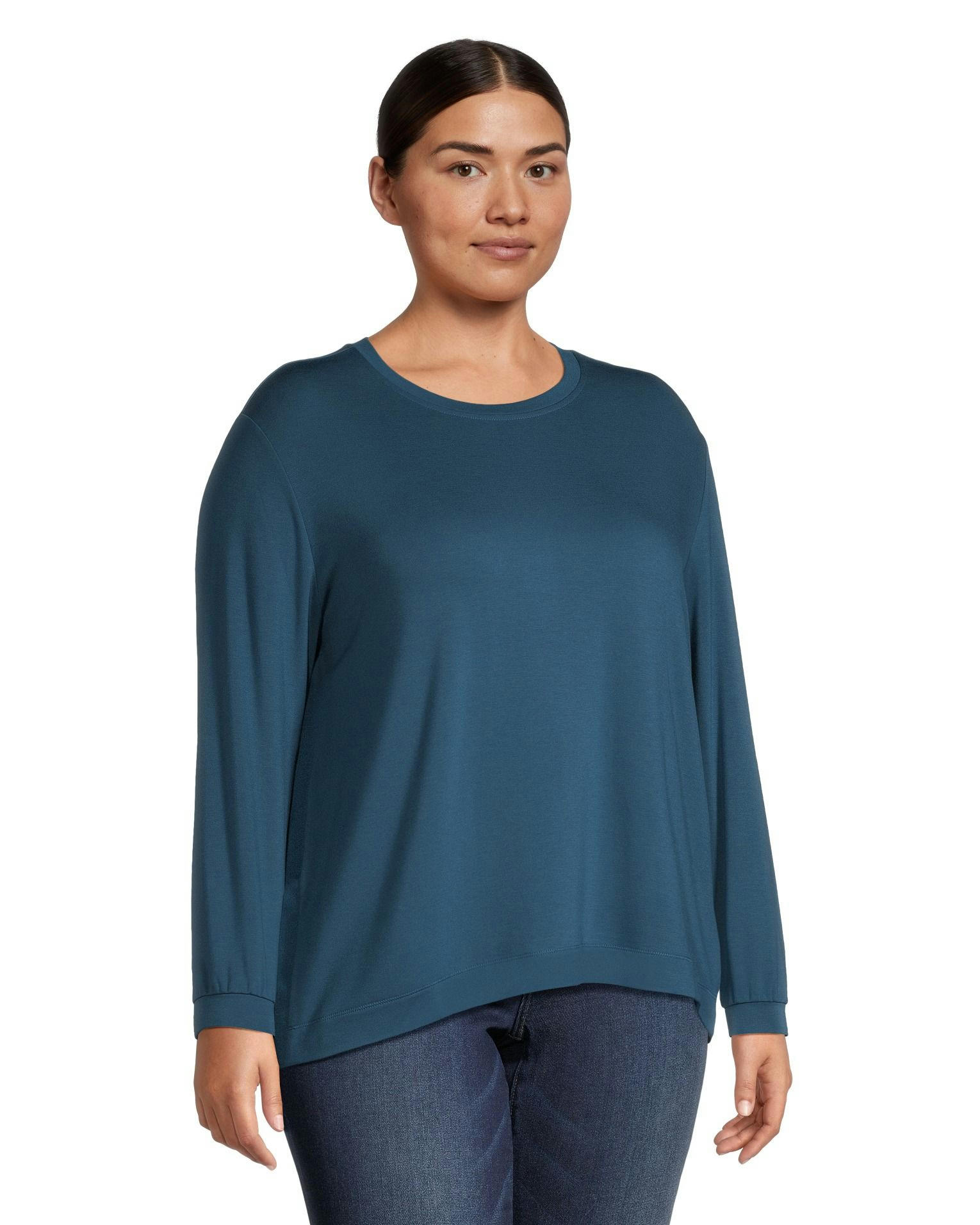 Denver Hayes Women's Relaxed Fit Long Sleeve High Low Shirt