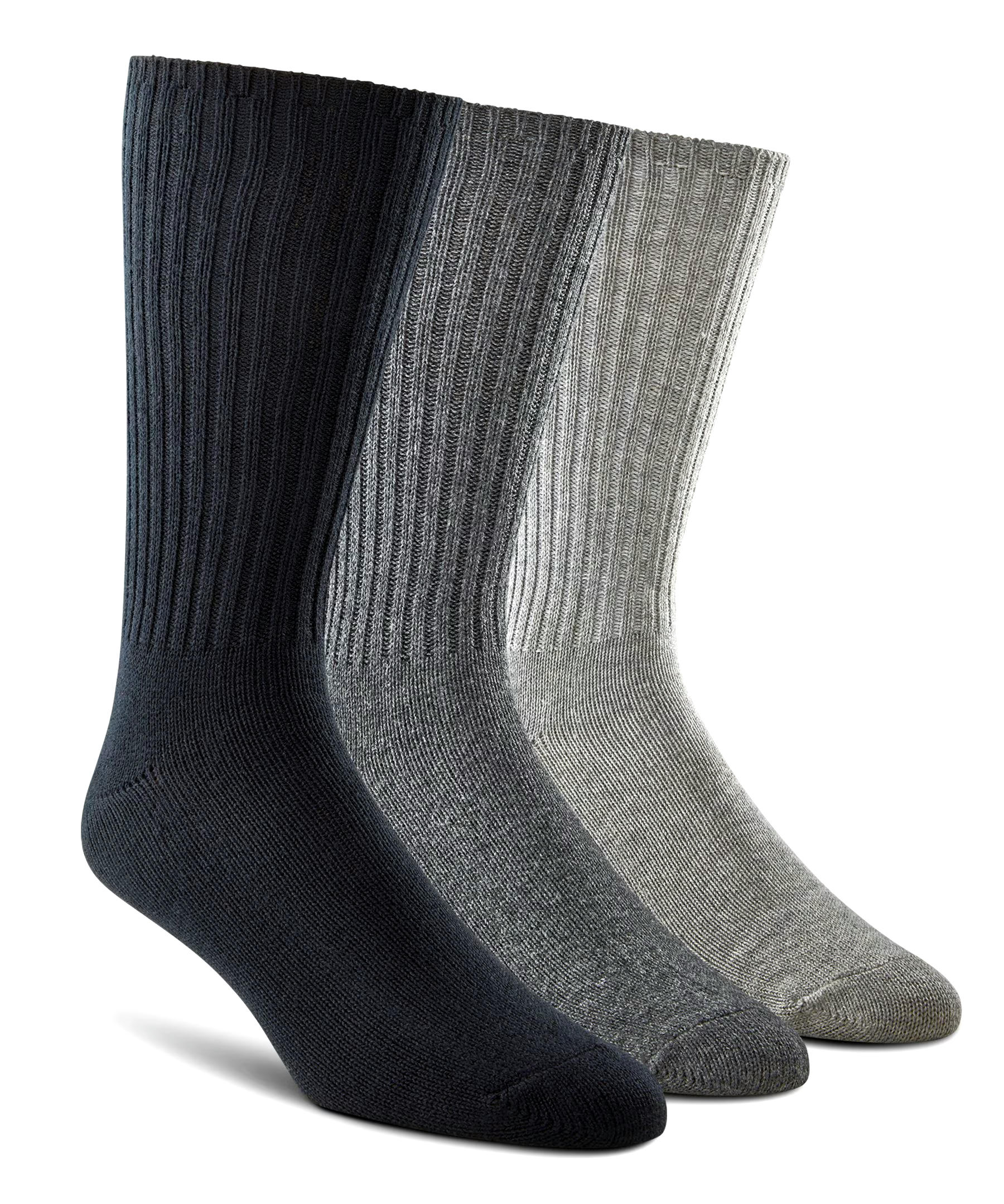 Denver Hayes Men's 3 Pack FreshTech Casual Rib Crew Socks