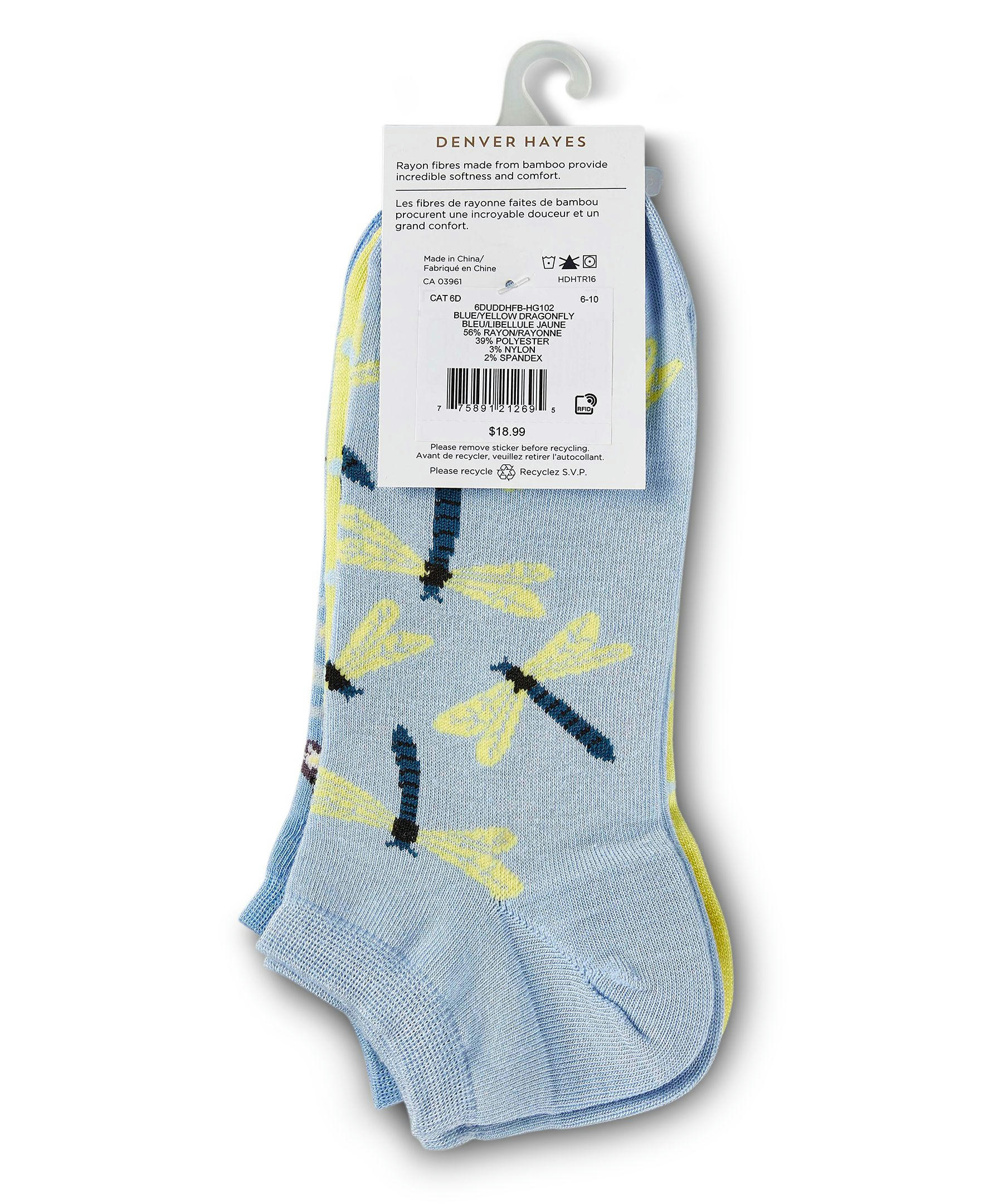 Denver Hayes Women's 3-Pack Bamboo Low Cut Socks