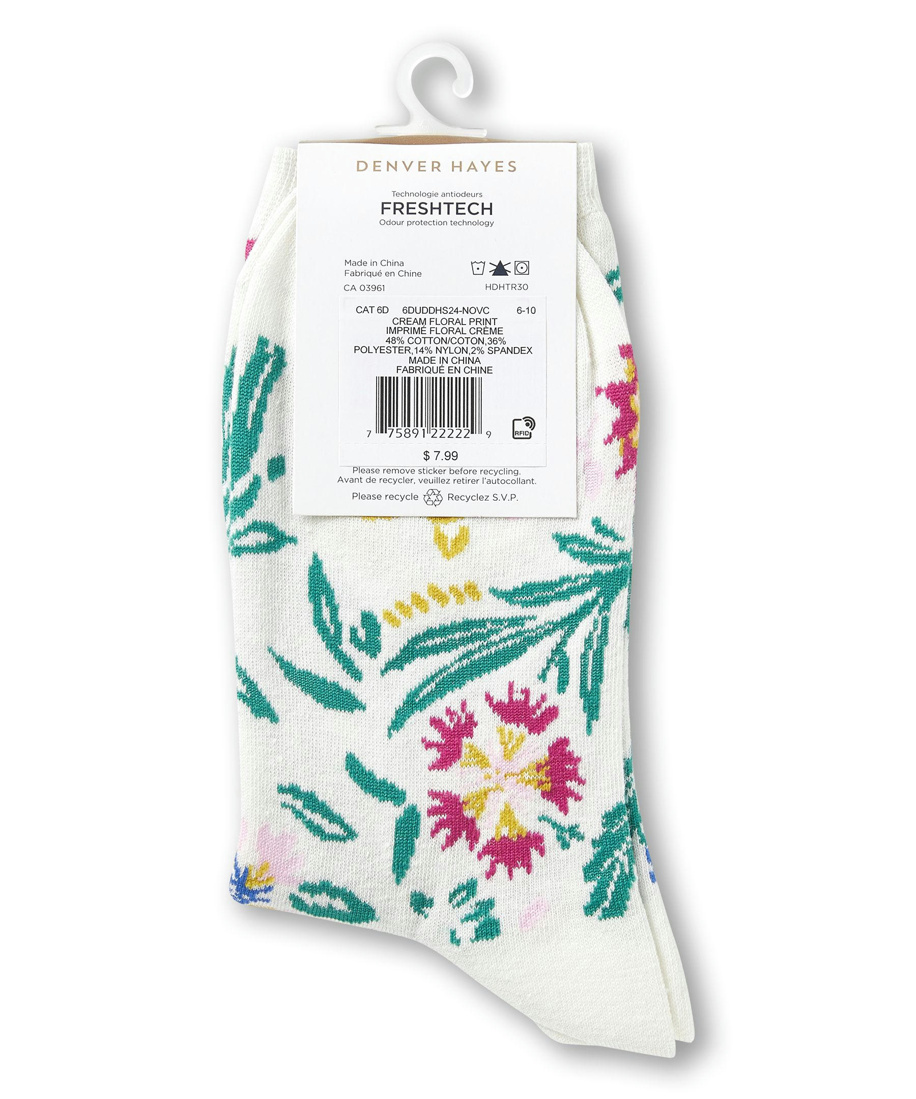 Denver Hayes Women's Patterned Crew Socks