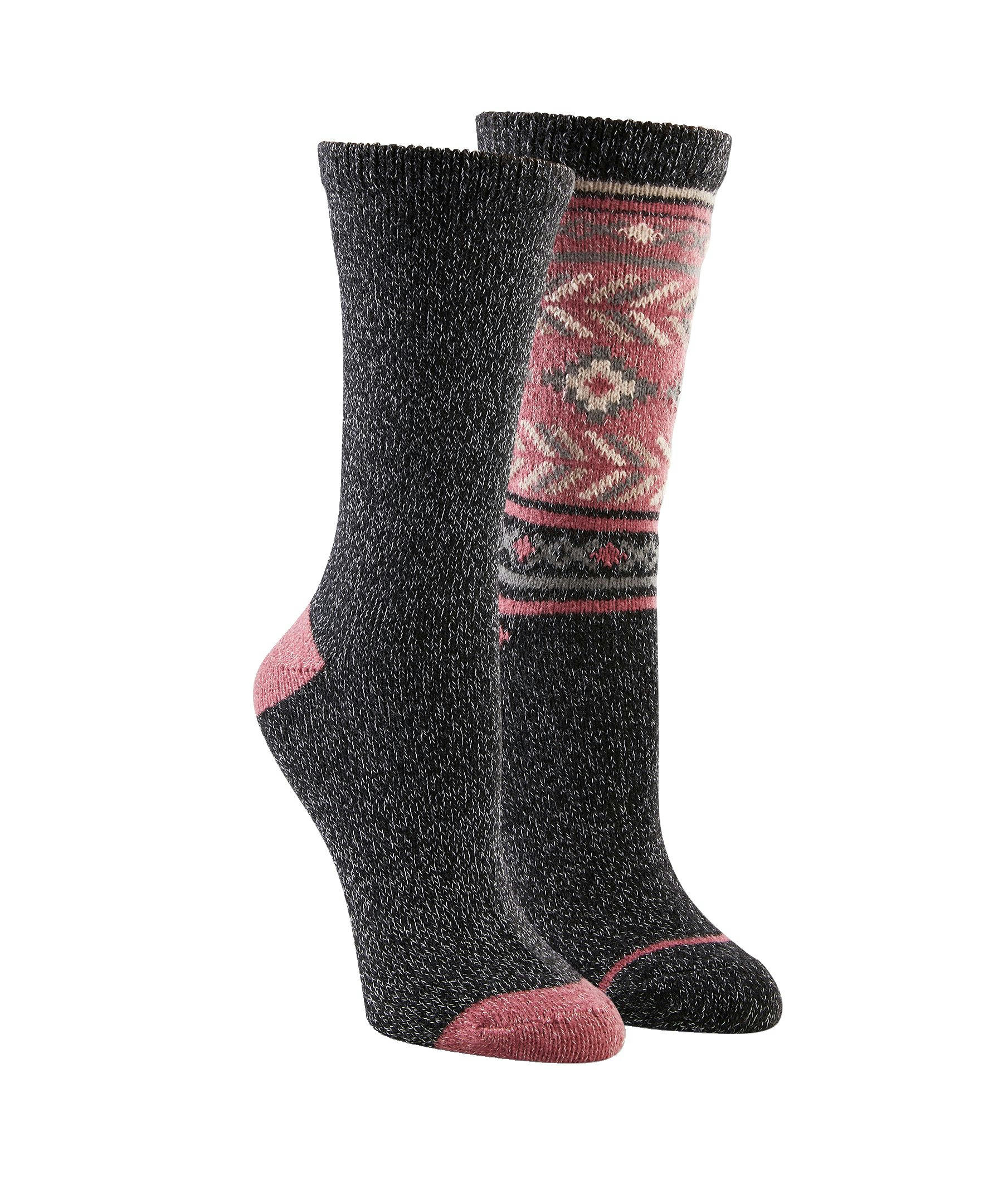 WindRiver Women's T-Max 2 Pack Velvet Twist Casual Crew Socks