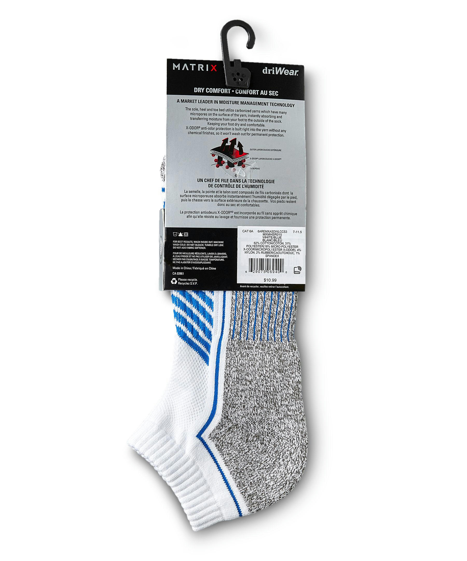 Matrix Men's driWear  Low Cut Cushion Sport Socks