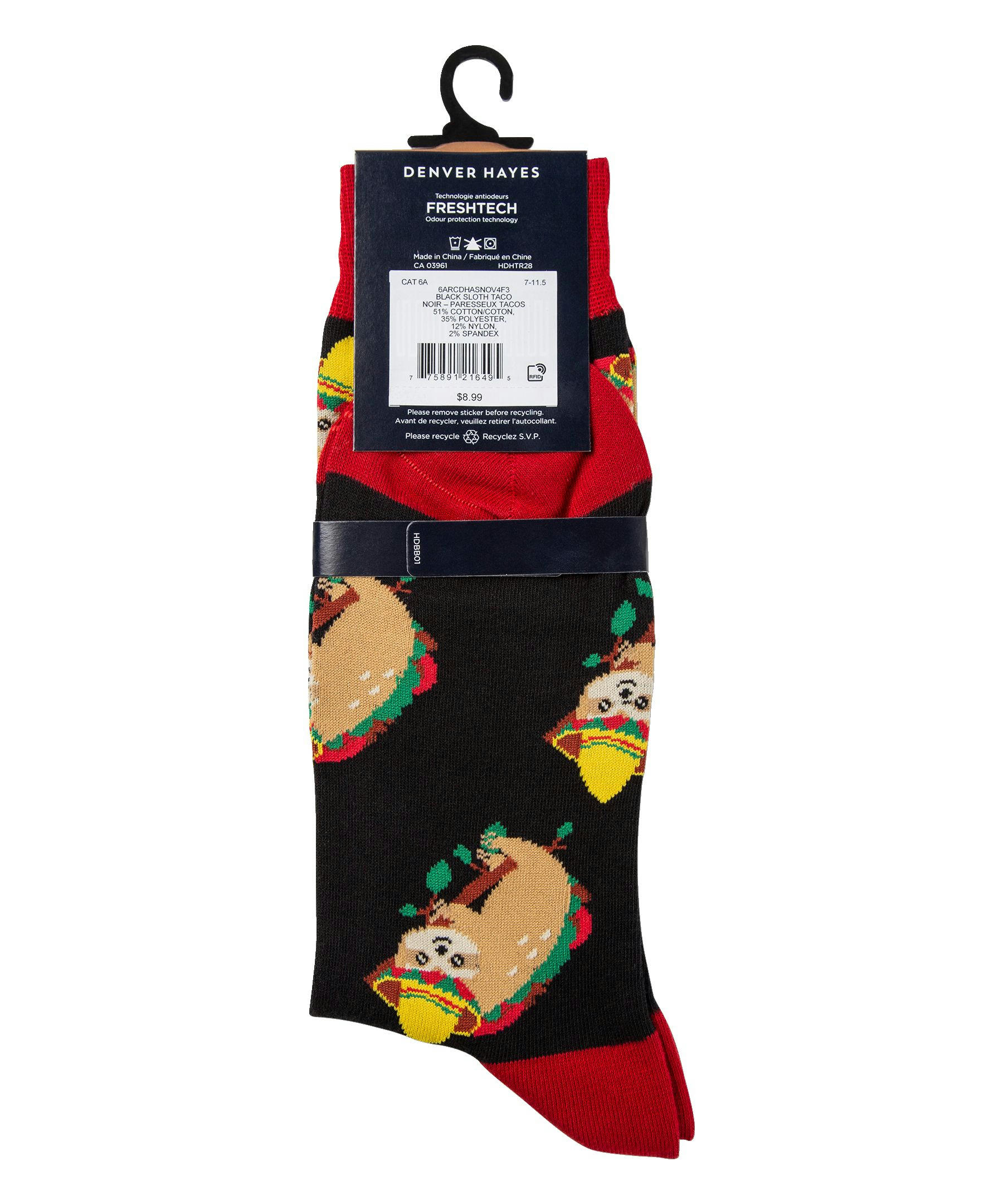 Denver Hayes Men's Novelty Food Pattern Crew Socks