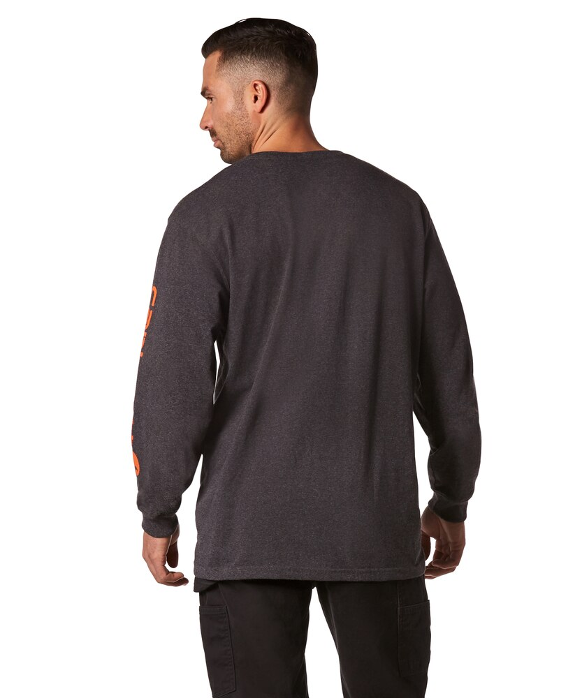 Carhartt Men's Signature Logo Long Sleeve T Shirt - Carbon Heather