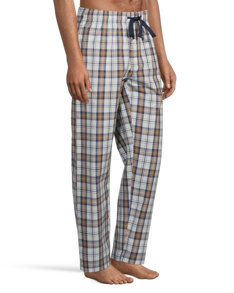 Men's Woven Plaid Lounge Pants With Elastic Waistband and Drawstring