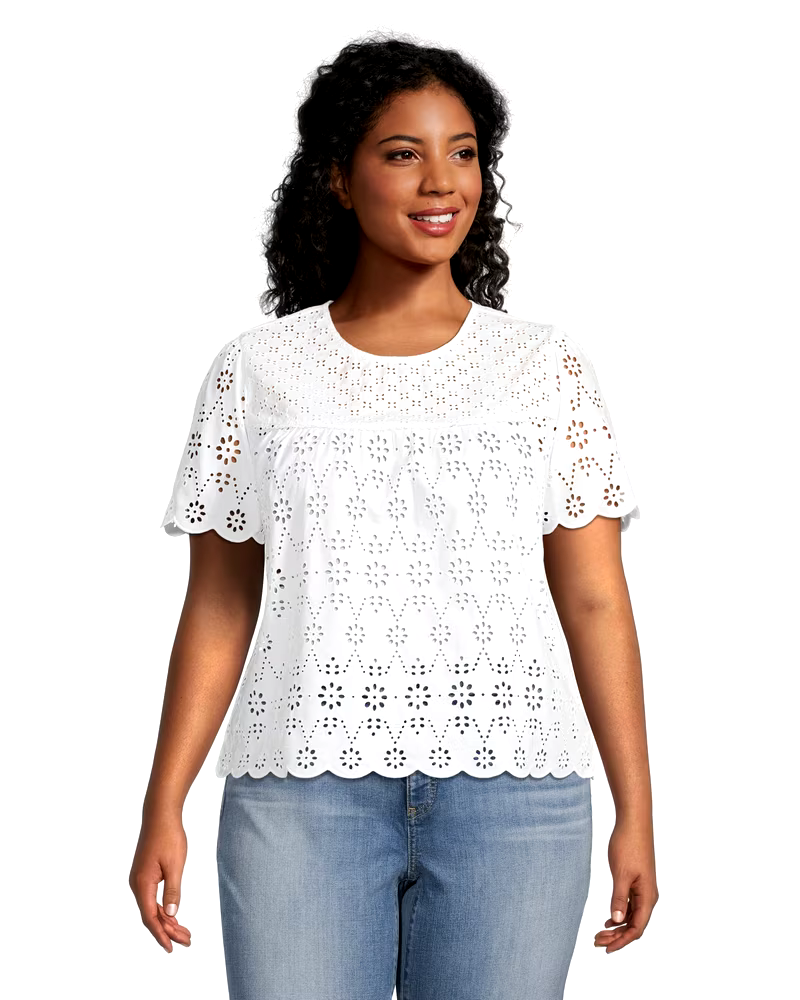 Women's Round Neck Embroidered Blouse
