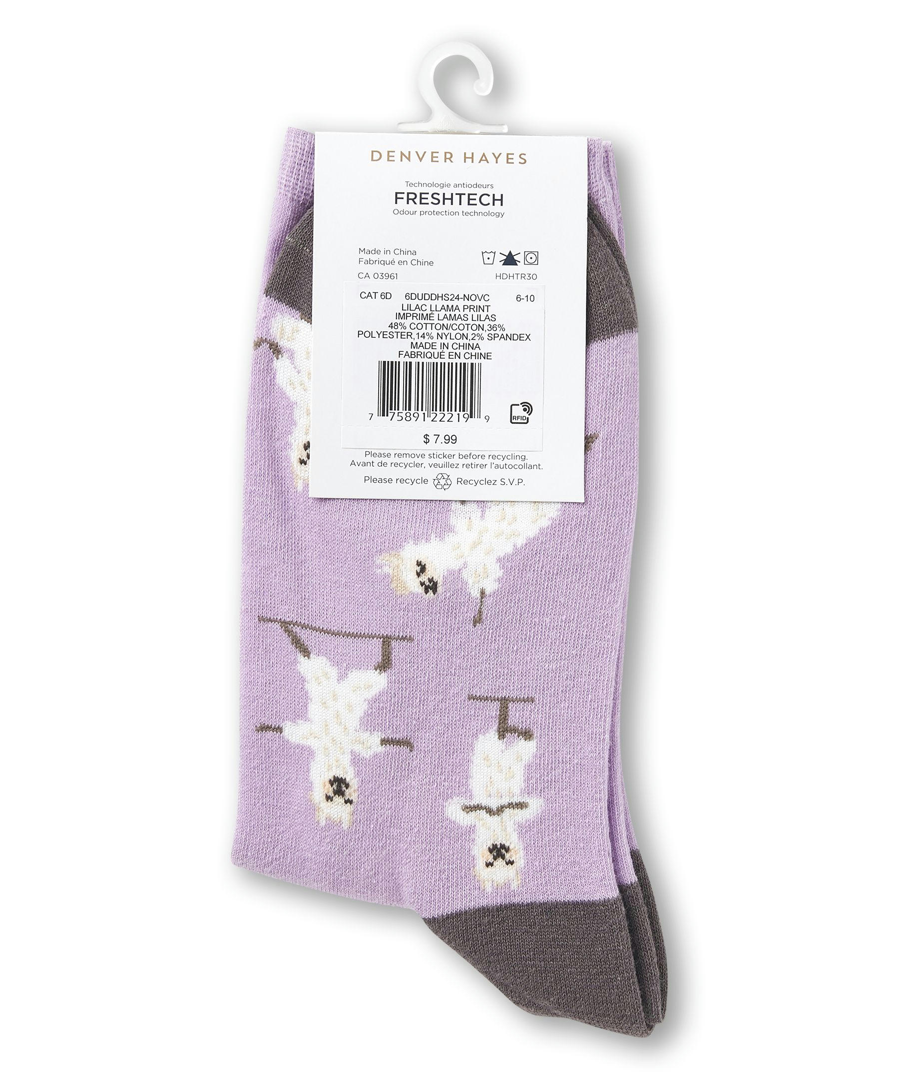 Denver Hayes Women's Patterned Crew Socks