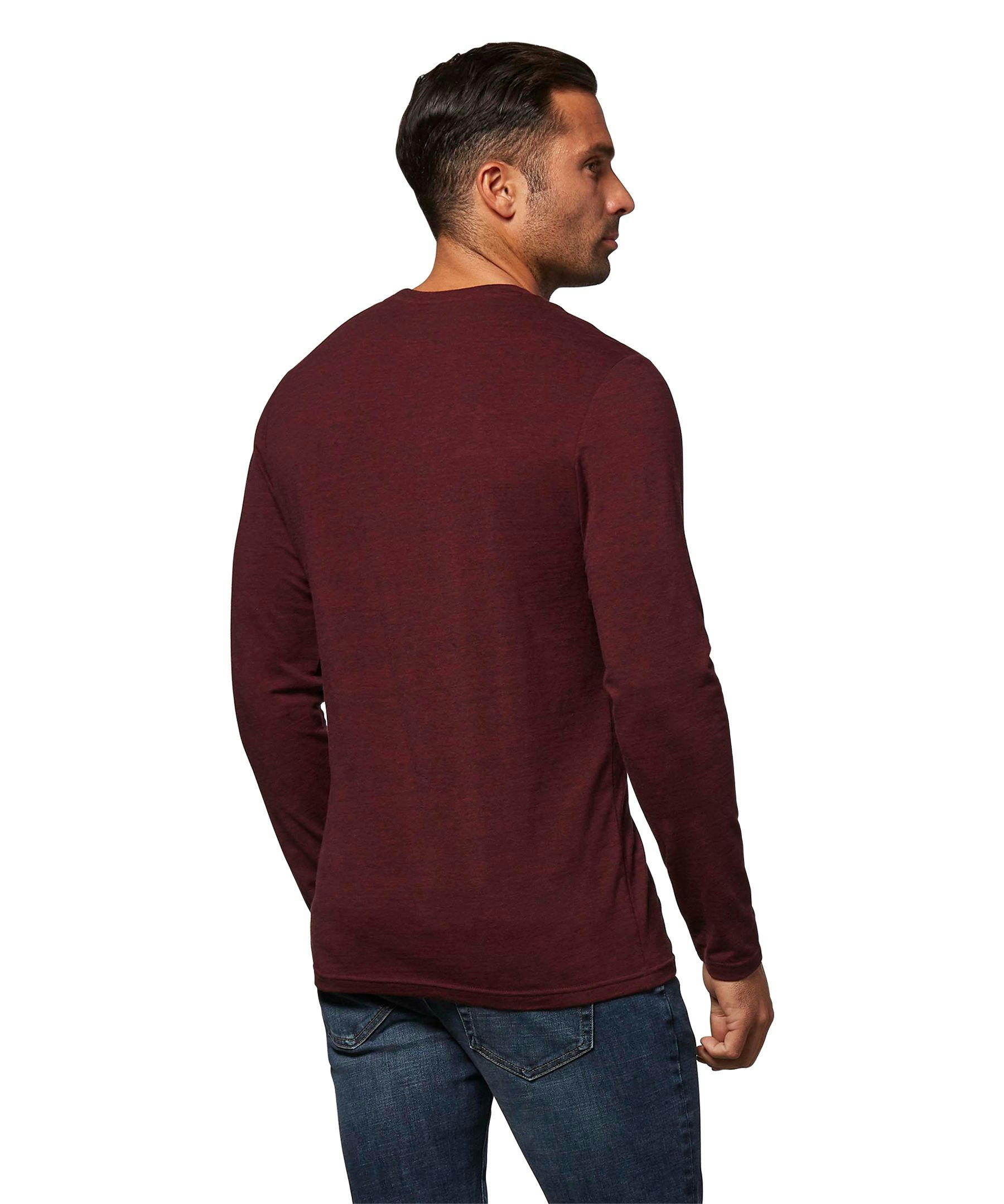 Denver Hayes Men's Stretch Long Sleeve Modern Fit Crewneck T Shirt