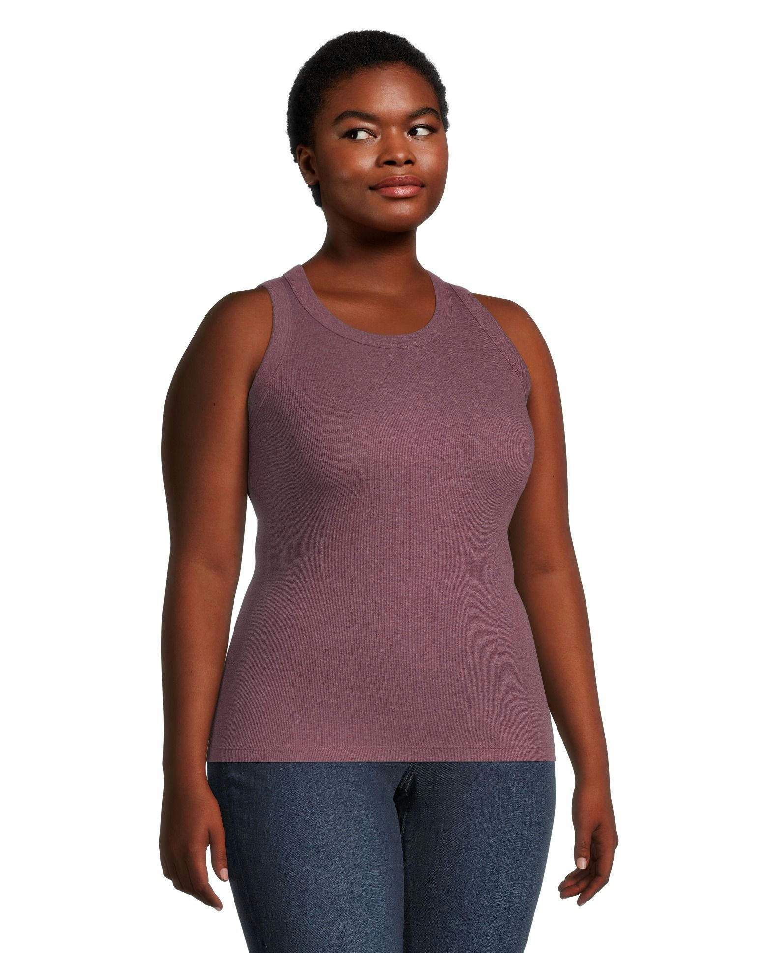 Denver Hayes Fitted High Neck Ribbed Tank Top