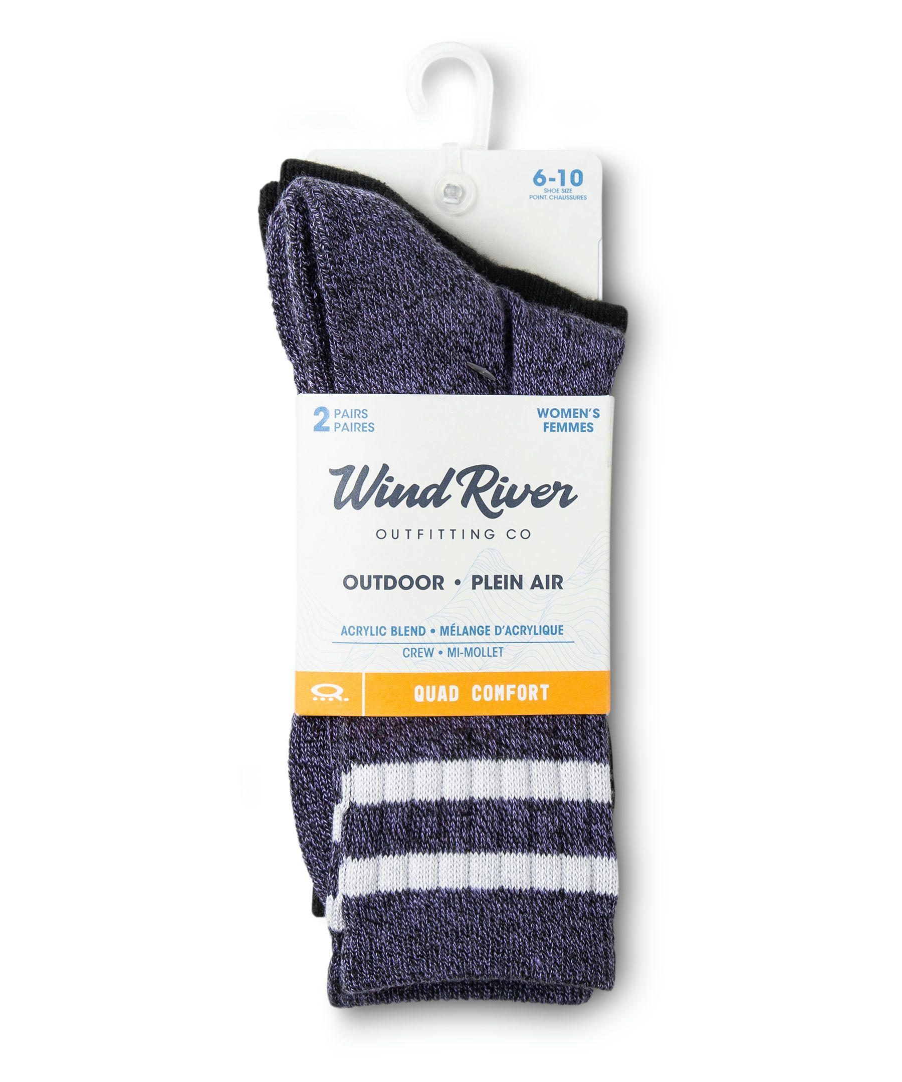 WindRiver Women's 2 Pack Super Soft Thermal Quad Comfort Boot Socks
