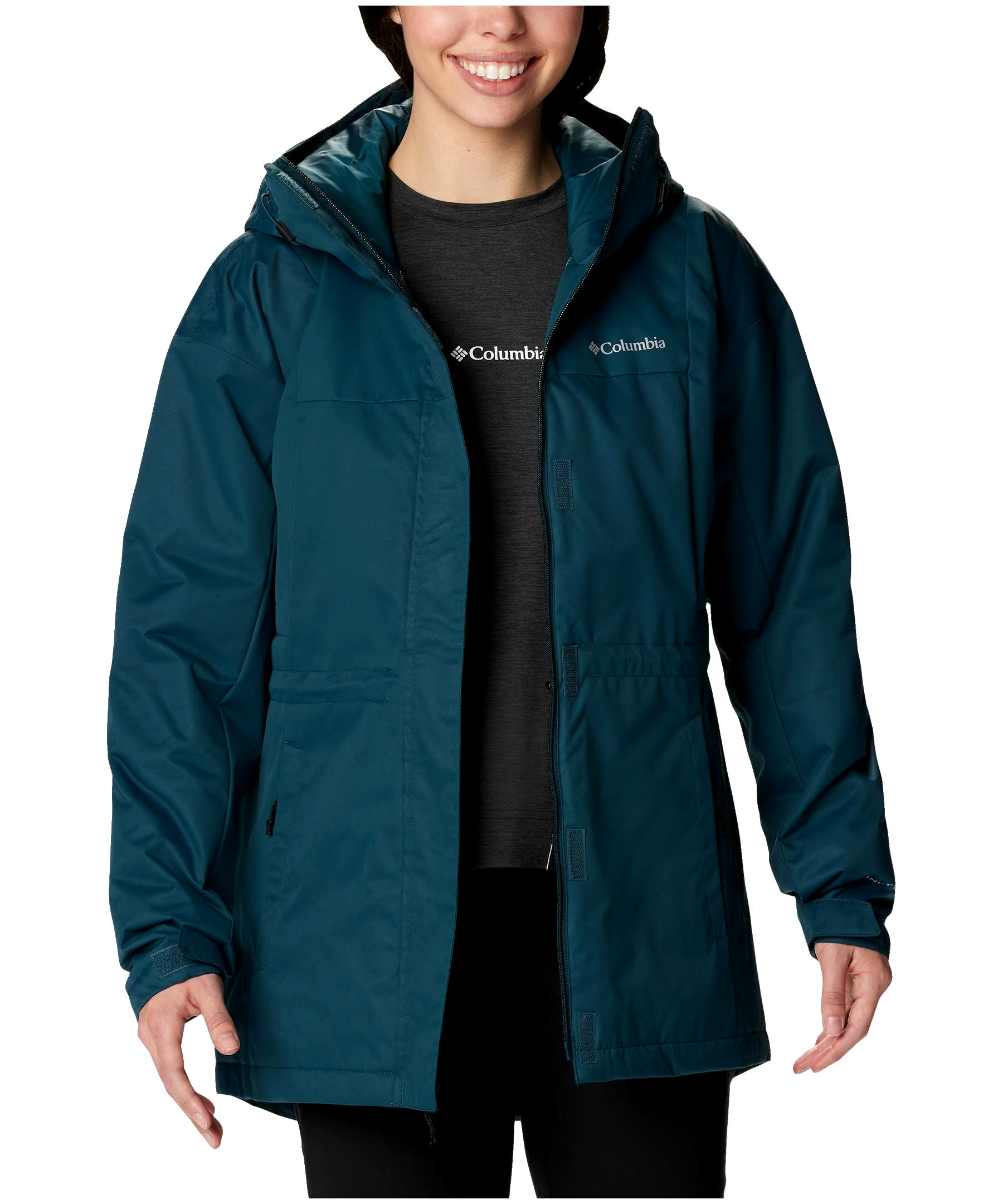 Columbia Women's Hikebound Long Omni-Heat Hooded Insulated Waterproof Rain Jacket