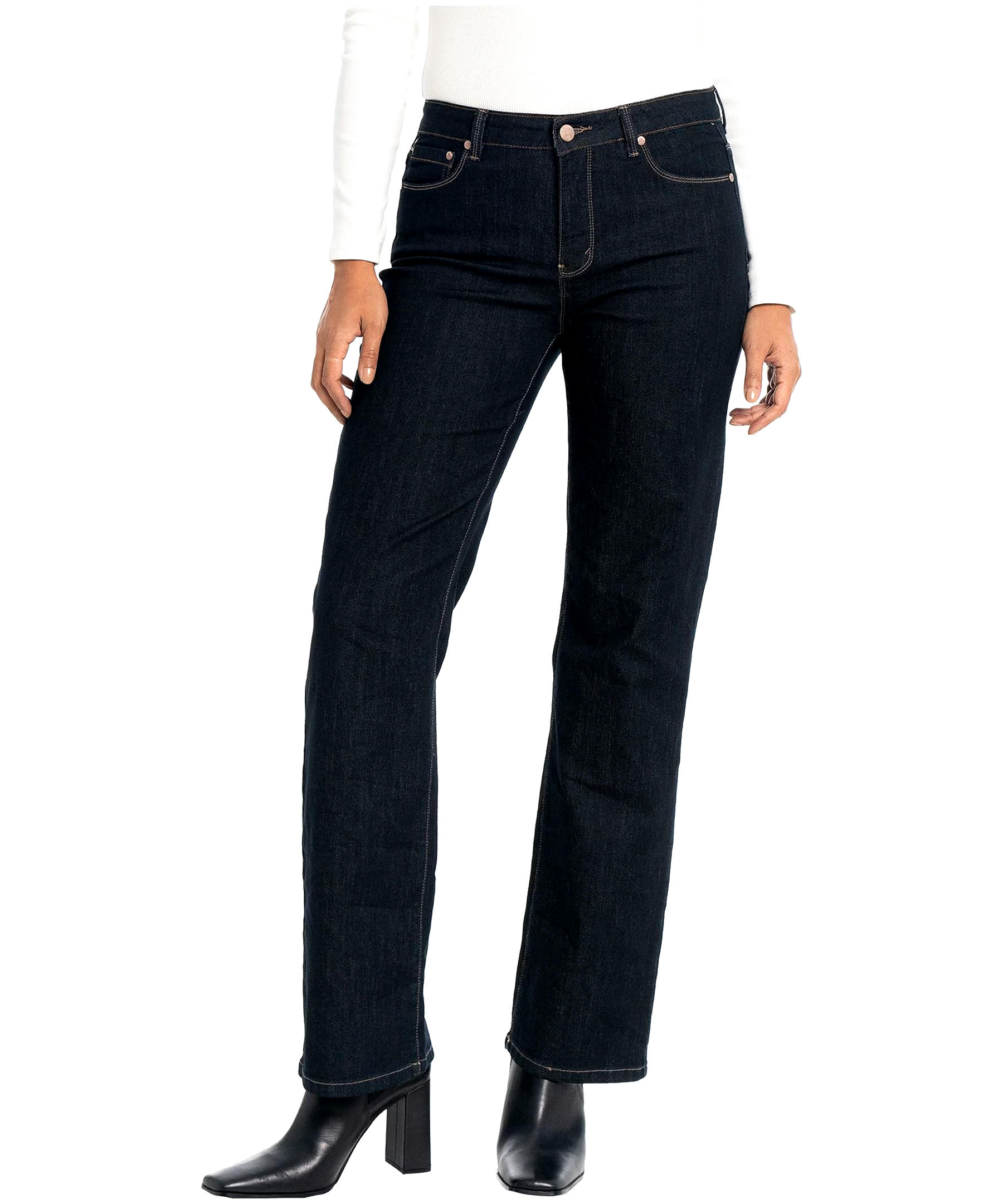 Lois Women's Georgia Mid High Rise Wide Leg Jeans