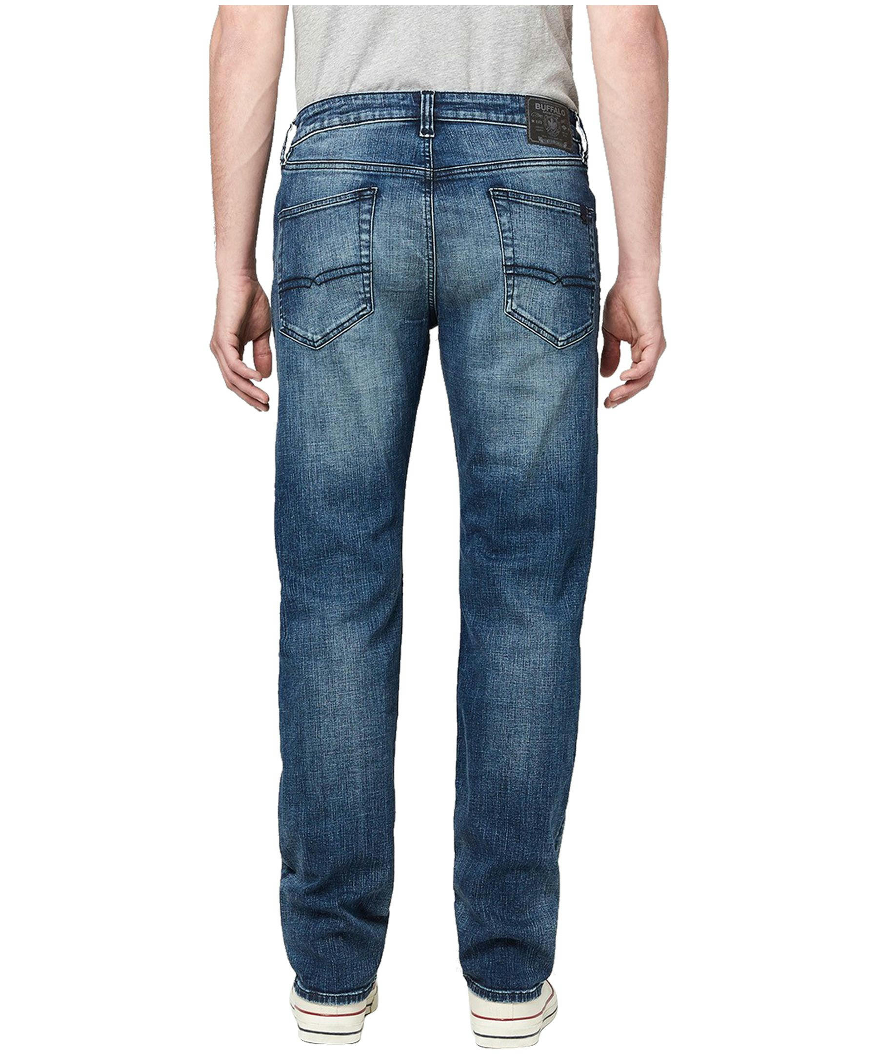 Buffalo Men's Ben Relaxed Fit Tapered Leg Medium Wash Jeans