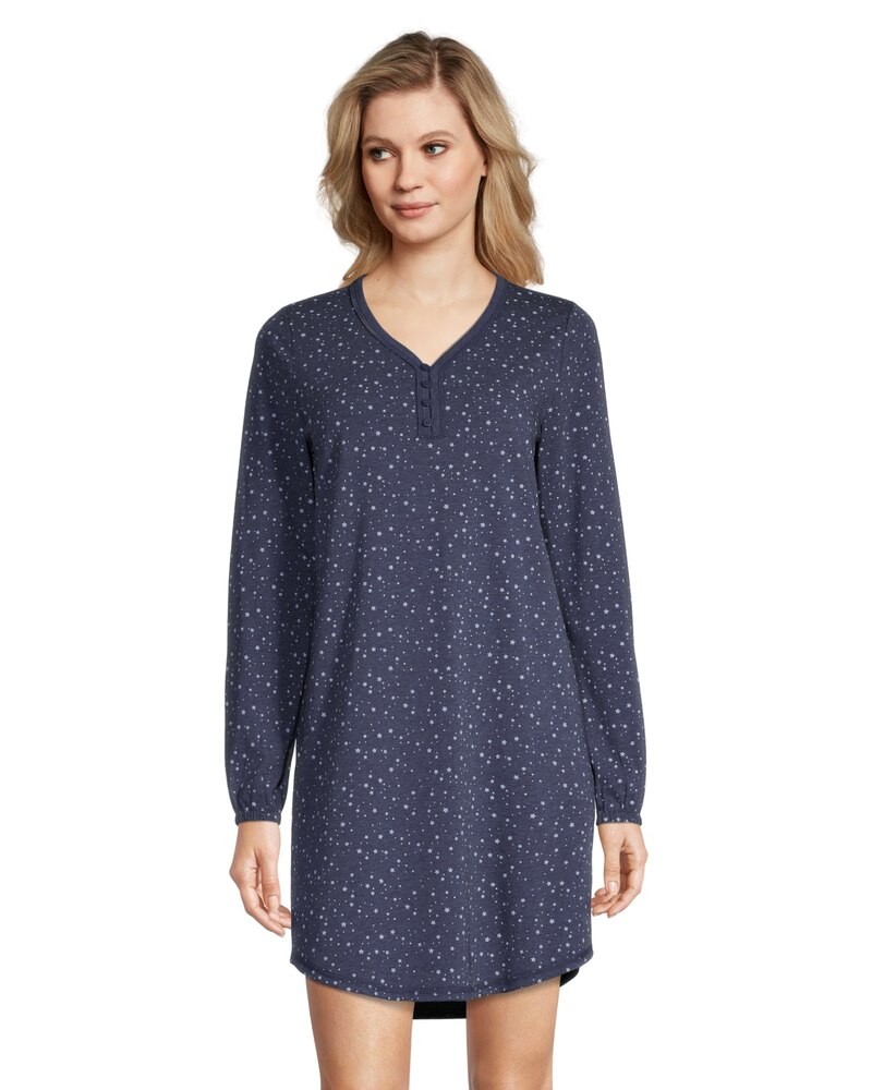 Denver Hayes Women's Jersey Henley Pajama Nightshirt