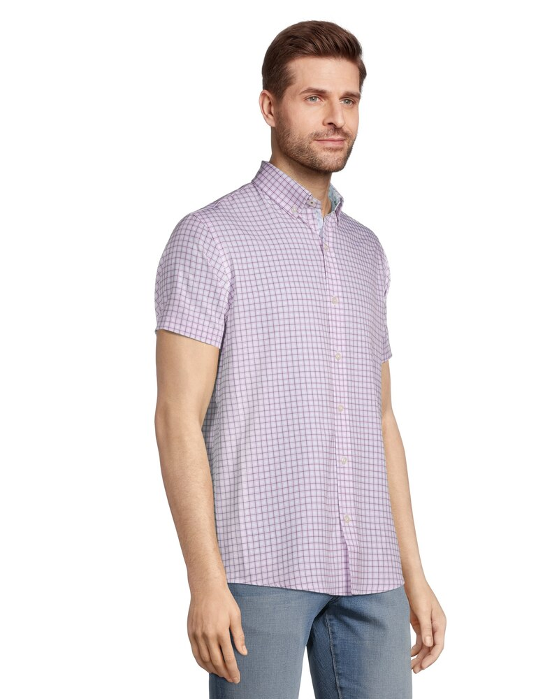 Denver Hayes Men's Hybrid 4-Way Stretch Short Sleeve Commuter Sport Shirt