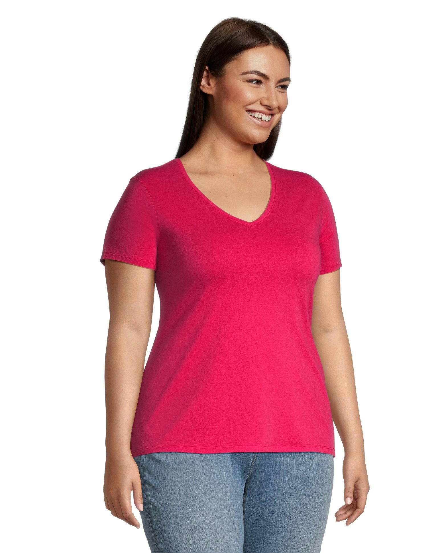 Denver Hayes Women's Semi Fitted V Neck T Shirt