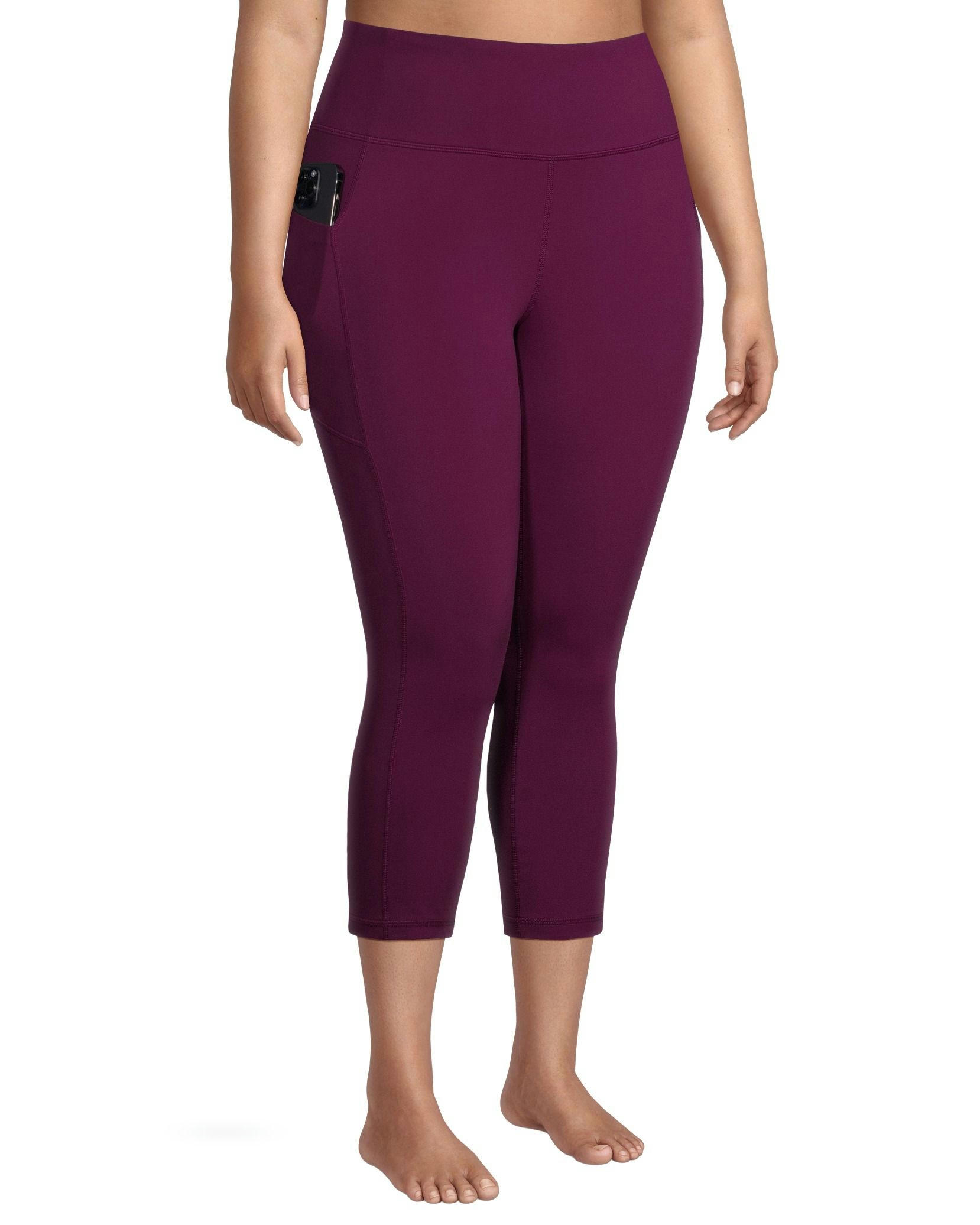 Shambhala Women's Comfort High Rise Crop Legging with Pocket