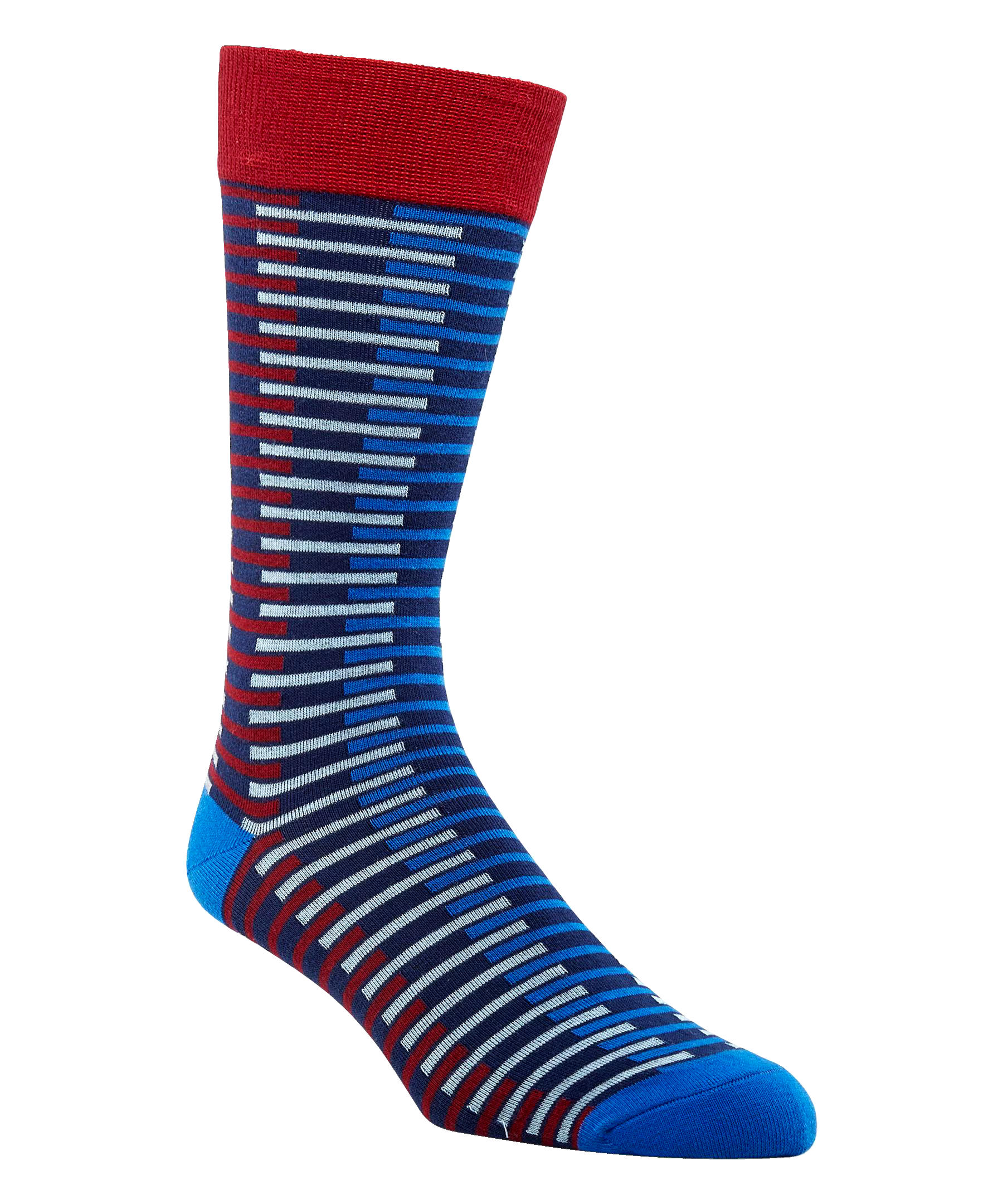 Denver Hayes Men's Novelty Geometric/Striped Crew Casual Sock