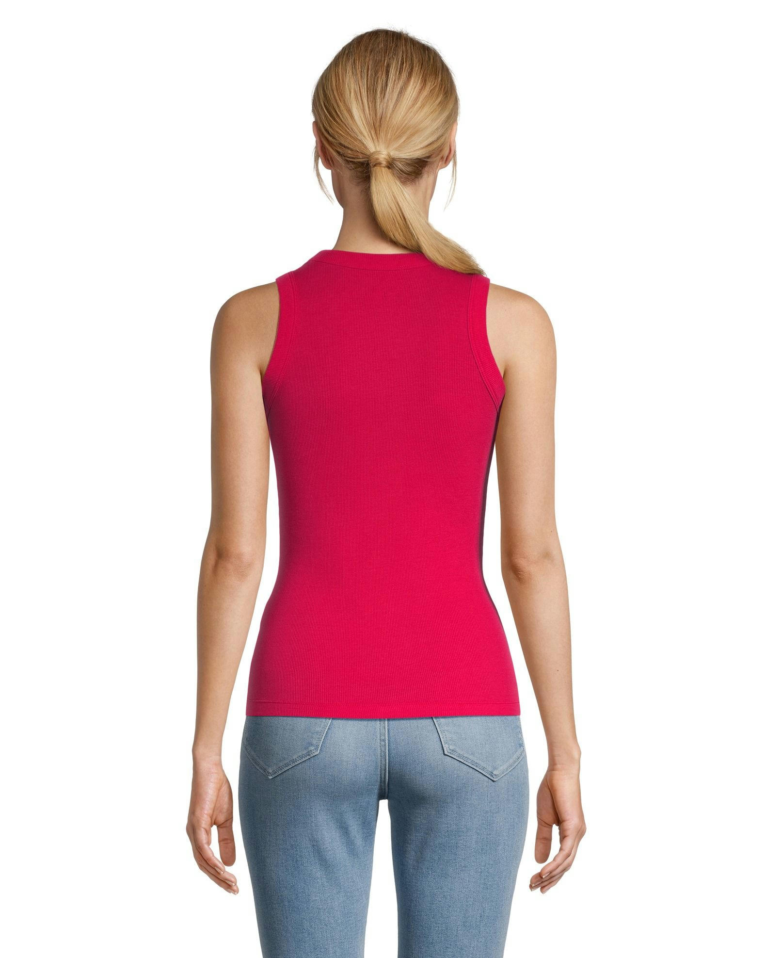 Denver Hayes Women's Fitted High Neck Ribbed Tank Top